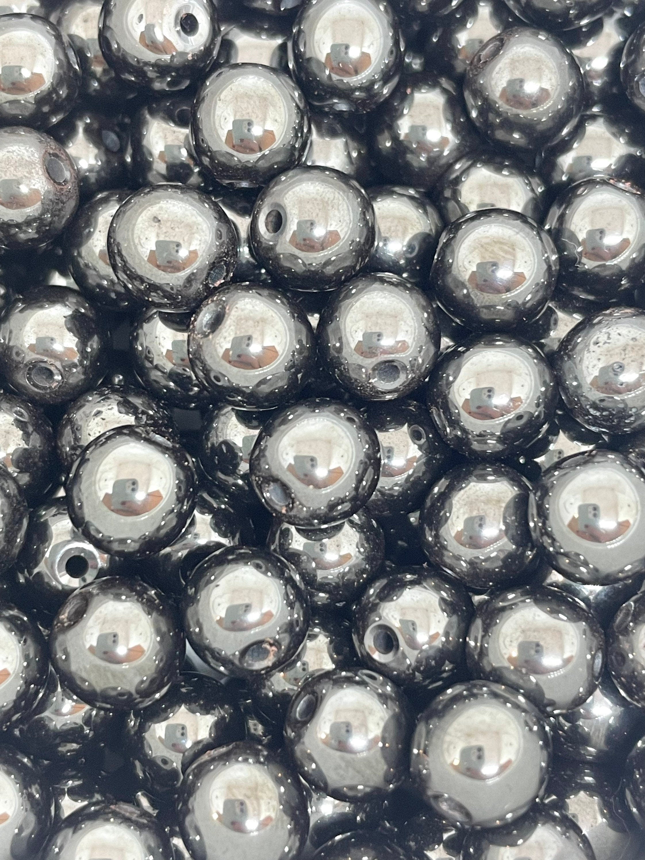 8mm Black Hematite Beads