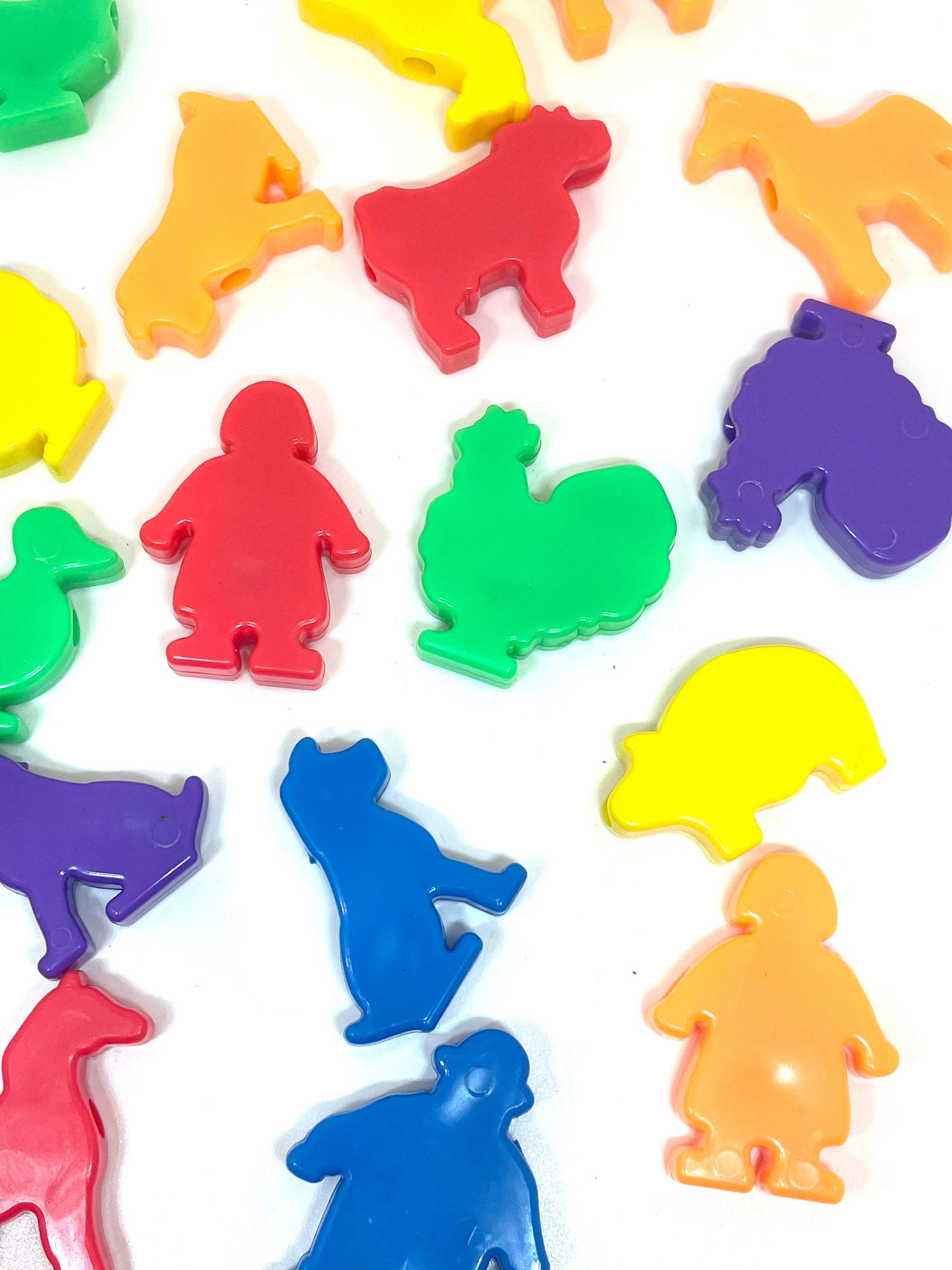 Bright Color Rainbow Farm Beads, Farm Themed, Farm Animals, Farmer, Large Beads for Kids