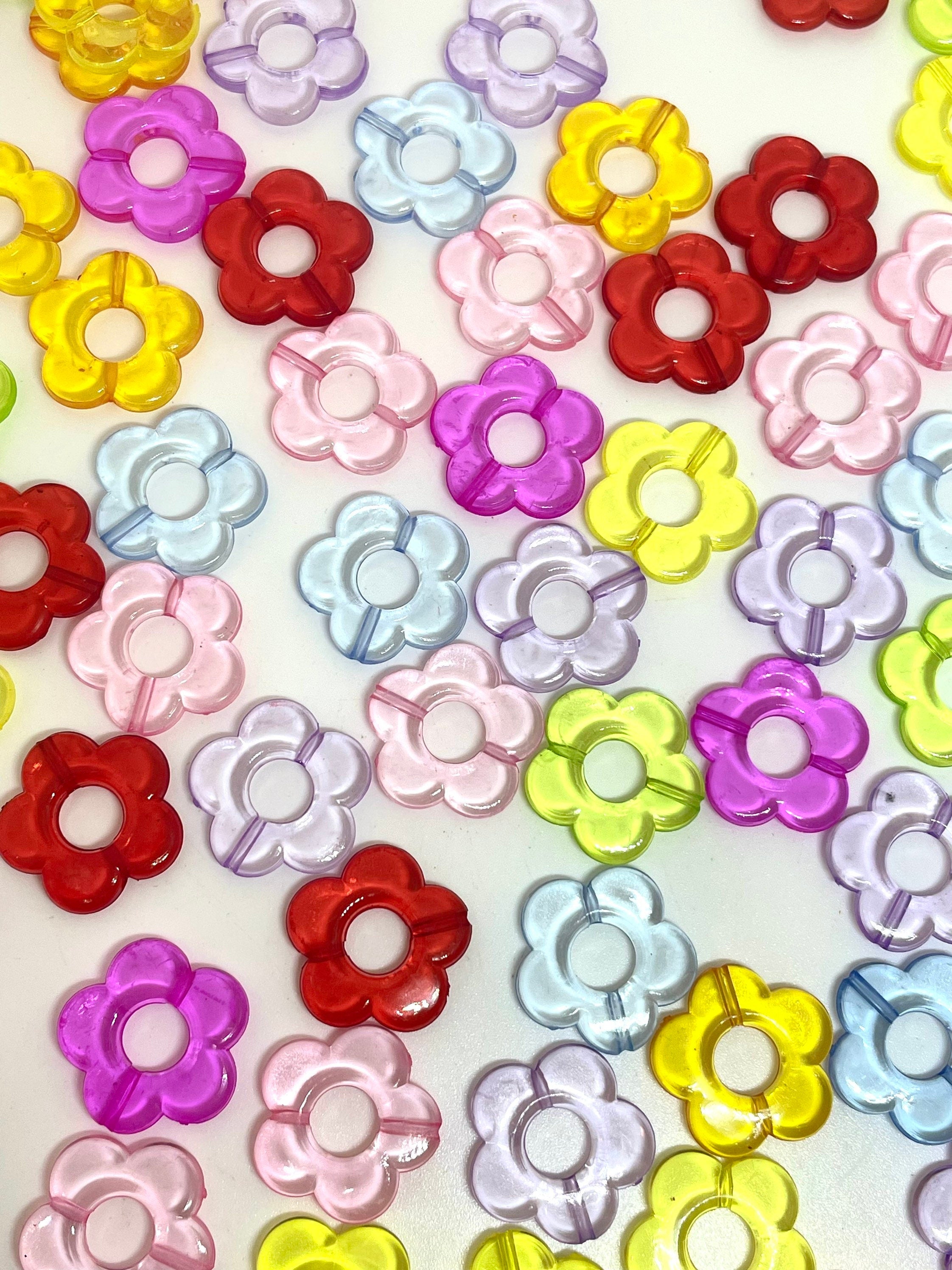 Translucent Flower Beads, Clear Beads for Jewelry Making, Choker