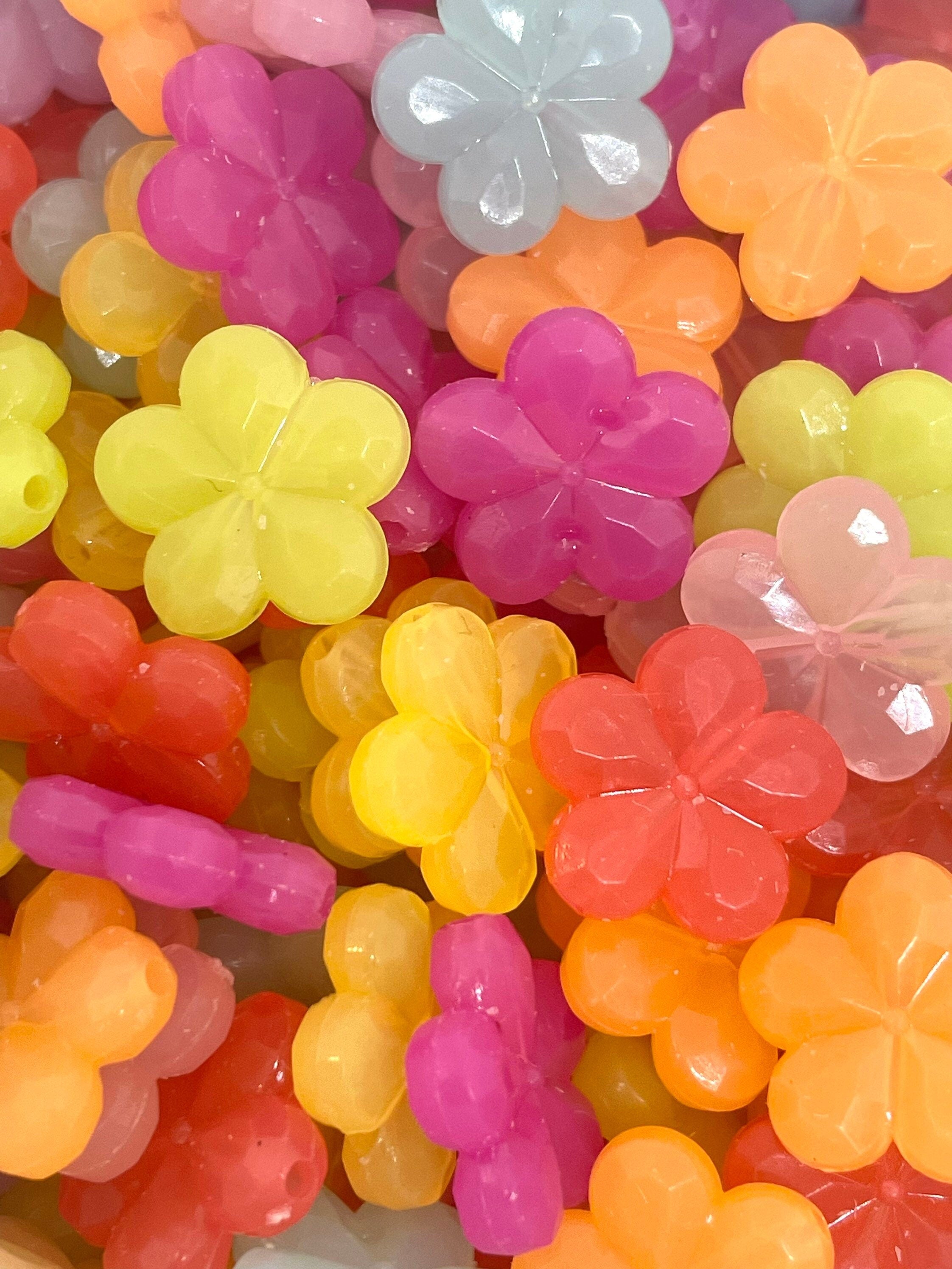 Jelly Flower Bead Soup, Milky Flower Charms, Pendants for Choker, Necklace