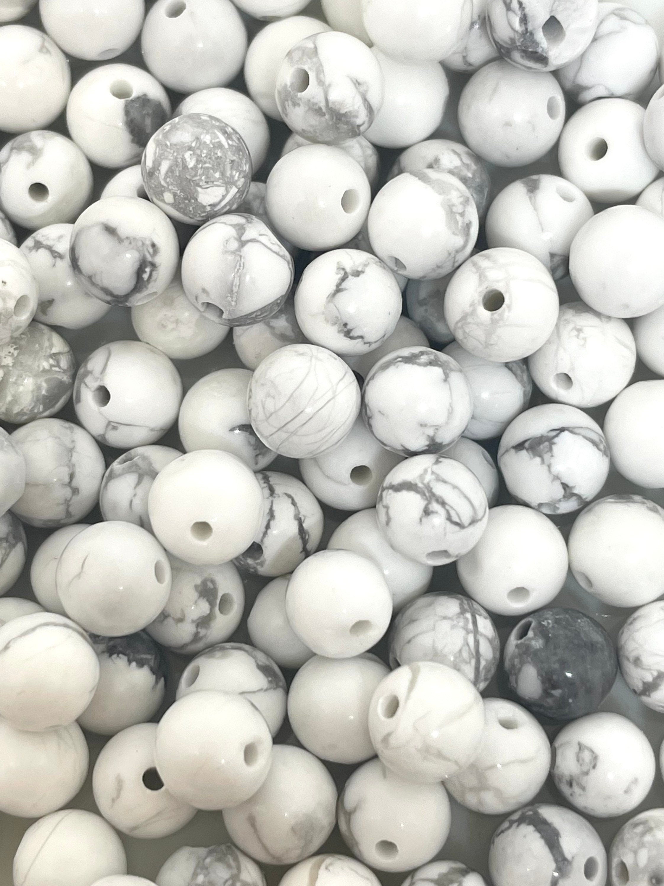6mm Beautiful White Howlite Stone Beads