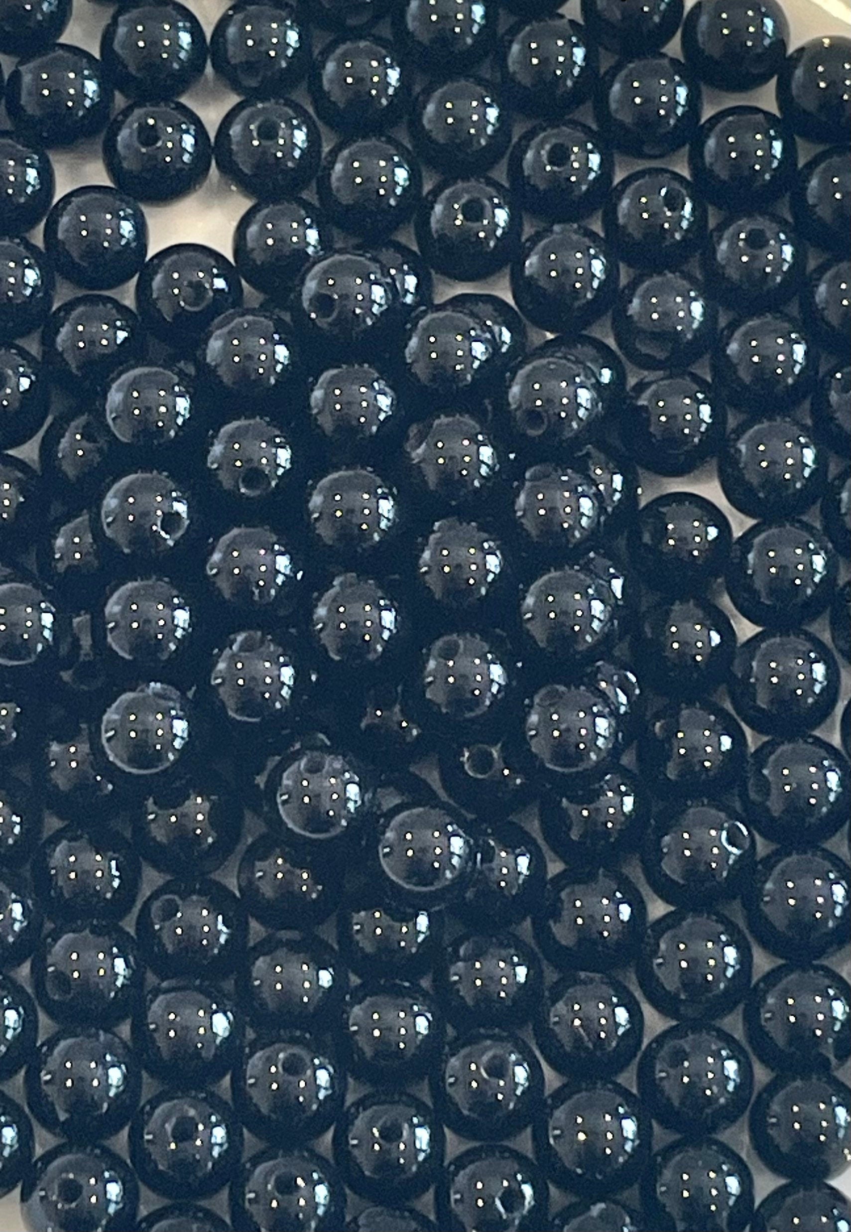 6mm Black Agate Stone Beads