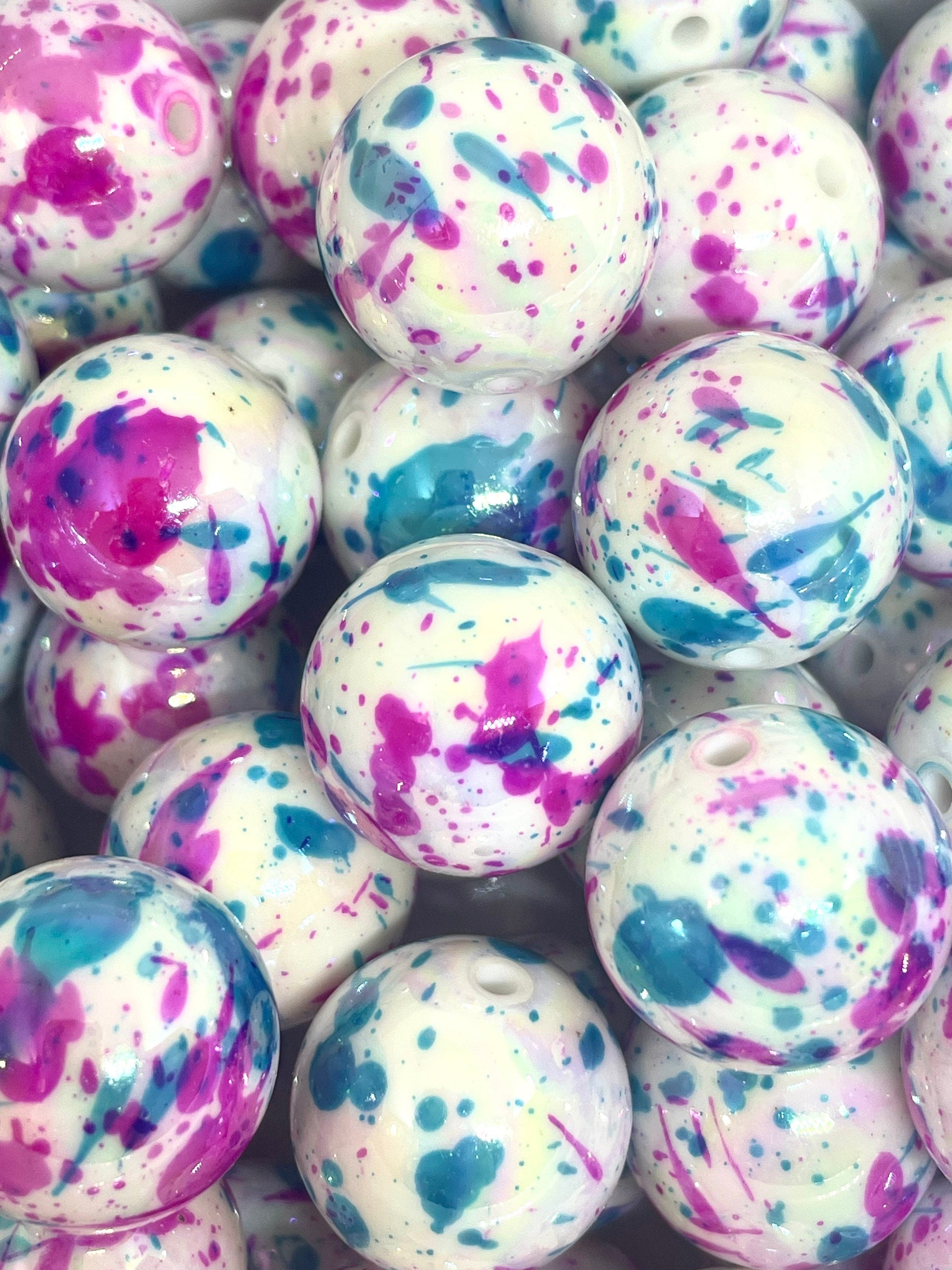 20mm Chunky Paint Splatter Mermaid Beads