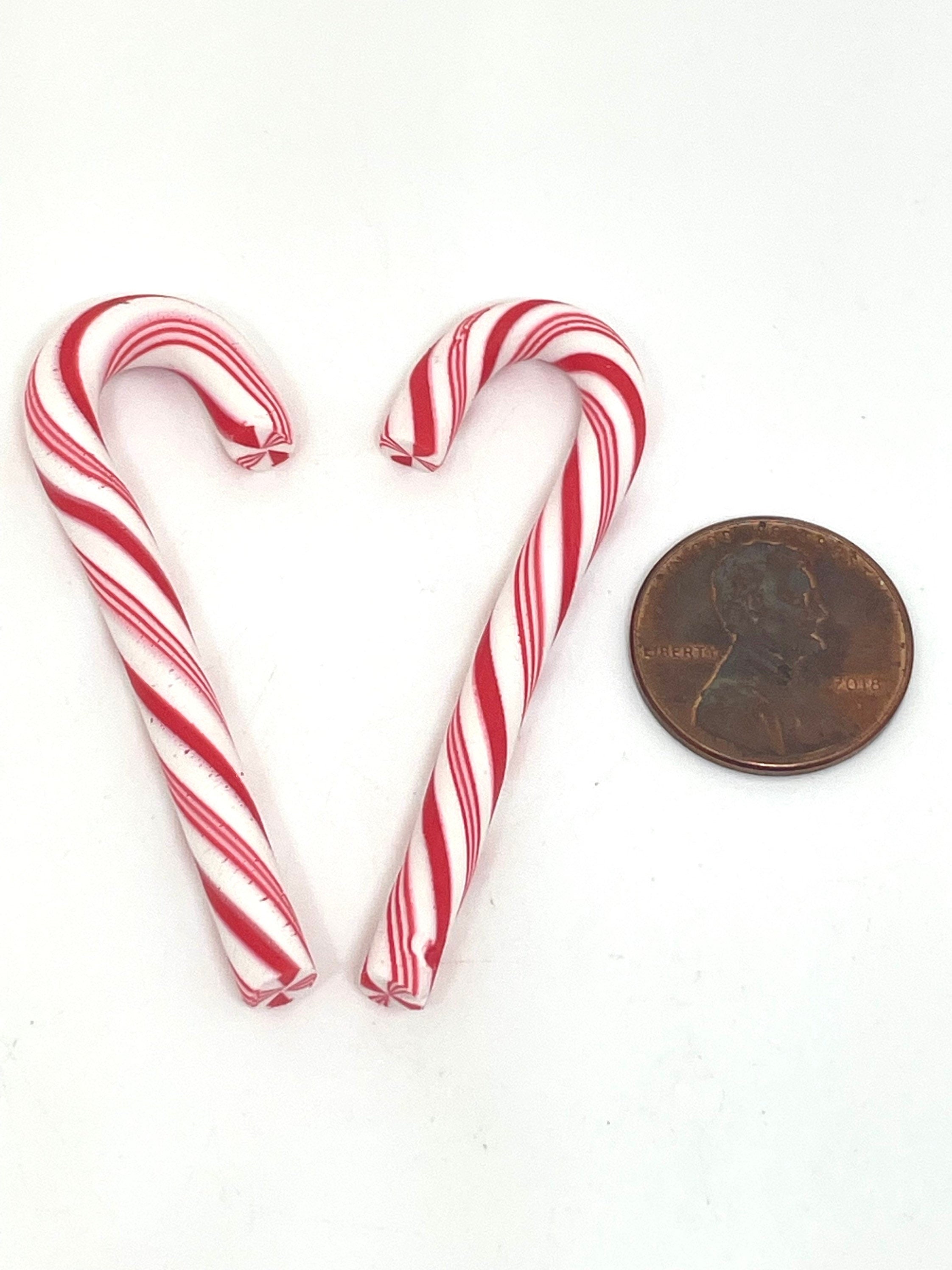 Kawaii Christmas Decorations, Fake Peppermint Christmas Candy Canes for Decoden, Garland, Ornaments, Cabochon, Slime Mixer