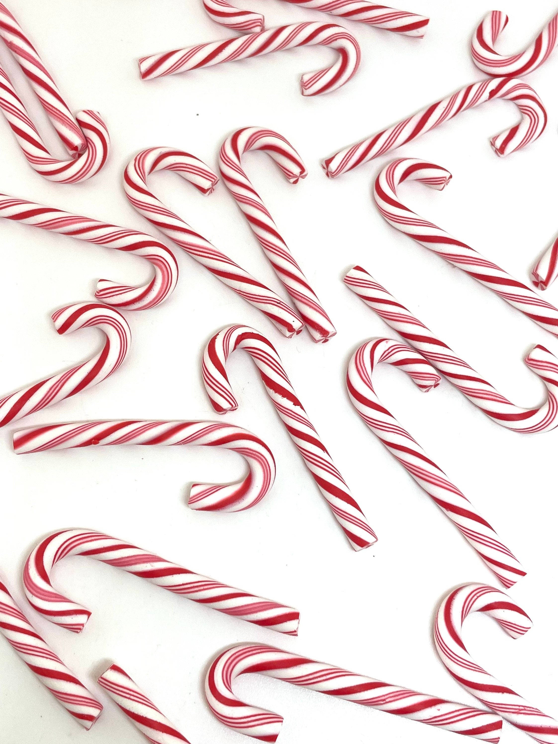 Kawaii Christmas Decorations, Fake Peppermint Christmas Candy Canes for Decoden, Garland, Ornaments, Cabochon, Slime Mixer