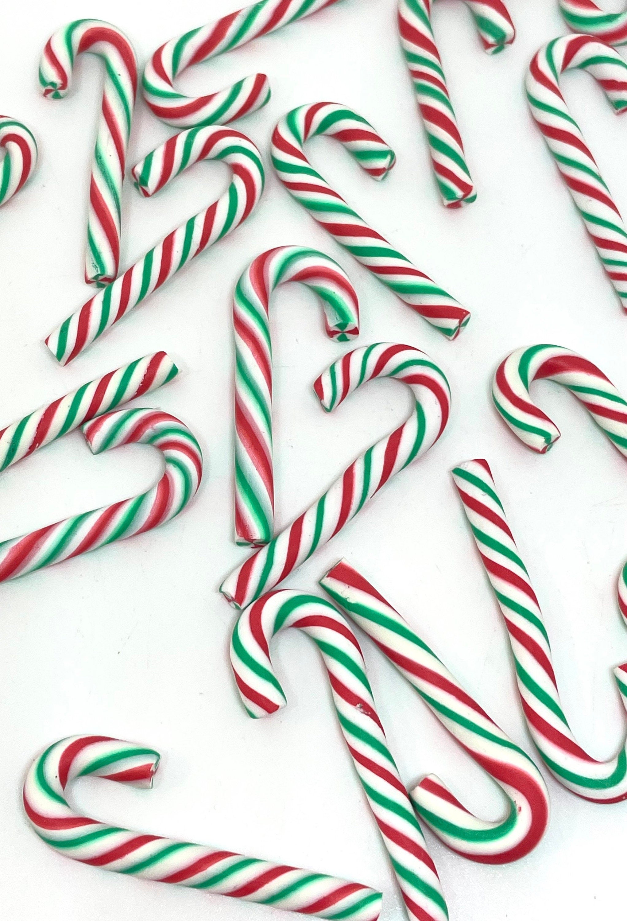 Cute Fake Candy Cane Christmas Decorations for Ornaments, Slime, Holiday Decorations, Doll Props, Sweets Cabochon, Decoden