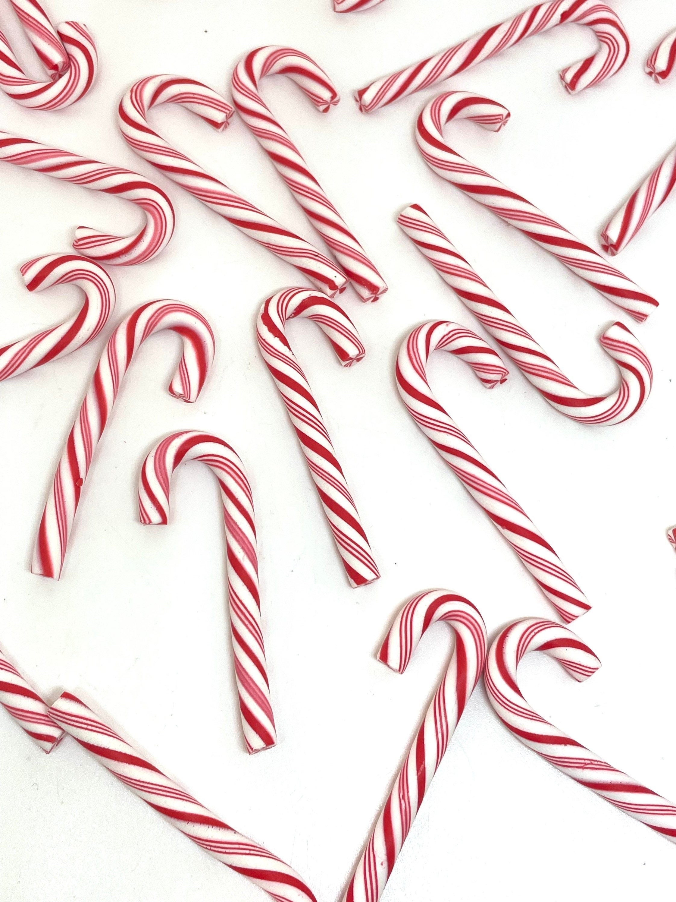 Kawaii Christmas Decorations, Fake Peppermint Christmas Candy Canes for Decoden, Garland, Ornaments, Cabochon, Slime Mixer