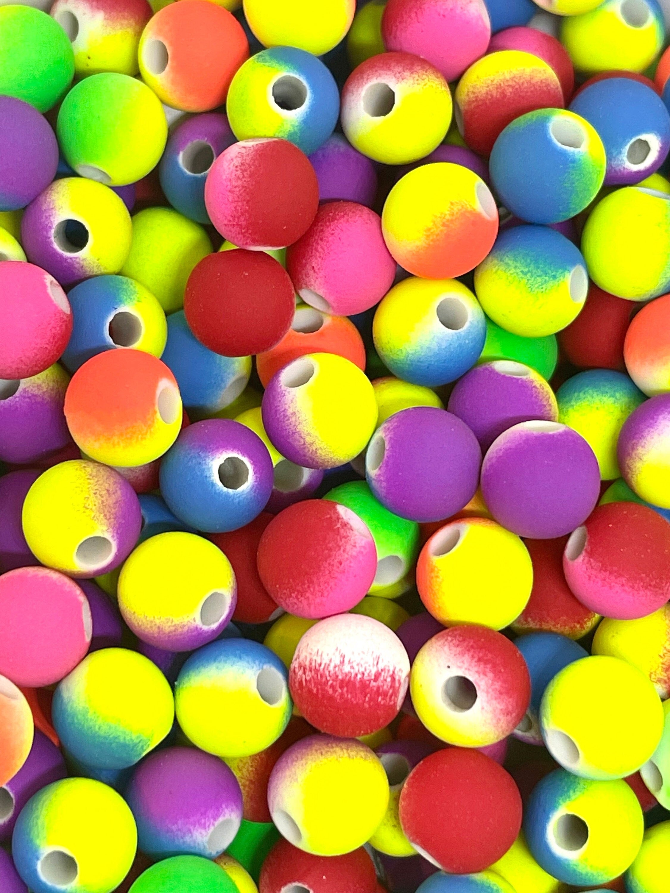 Neon Rubberized Bead Assortment for Raves, EDC, Festival Jewelry, Bracelet