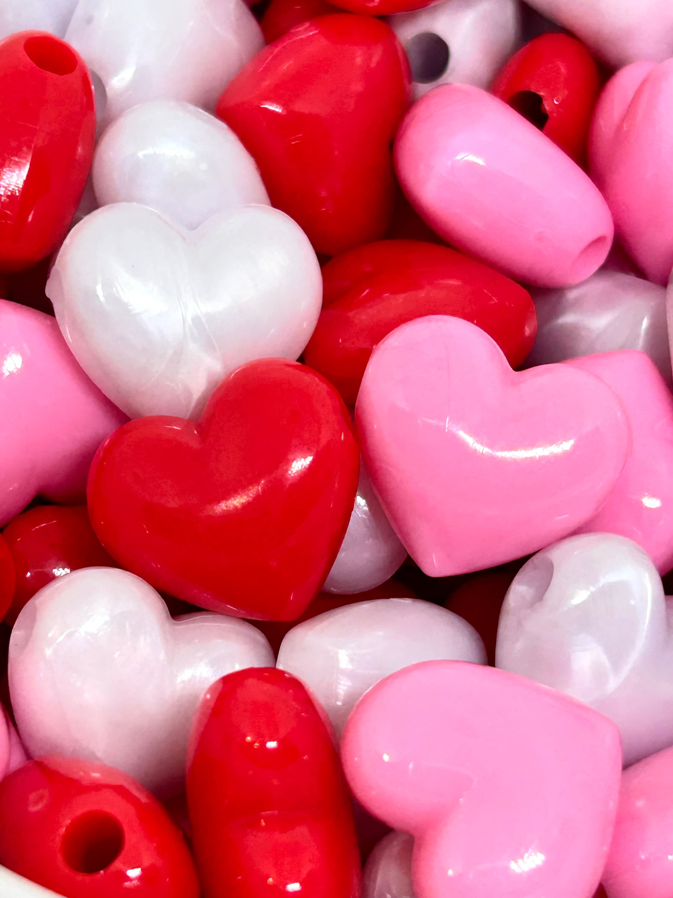 Sweet Heart Bead Assortment, Valentine's Day Pendant Beads