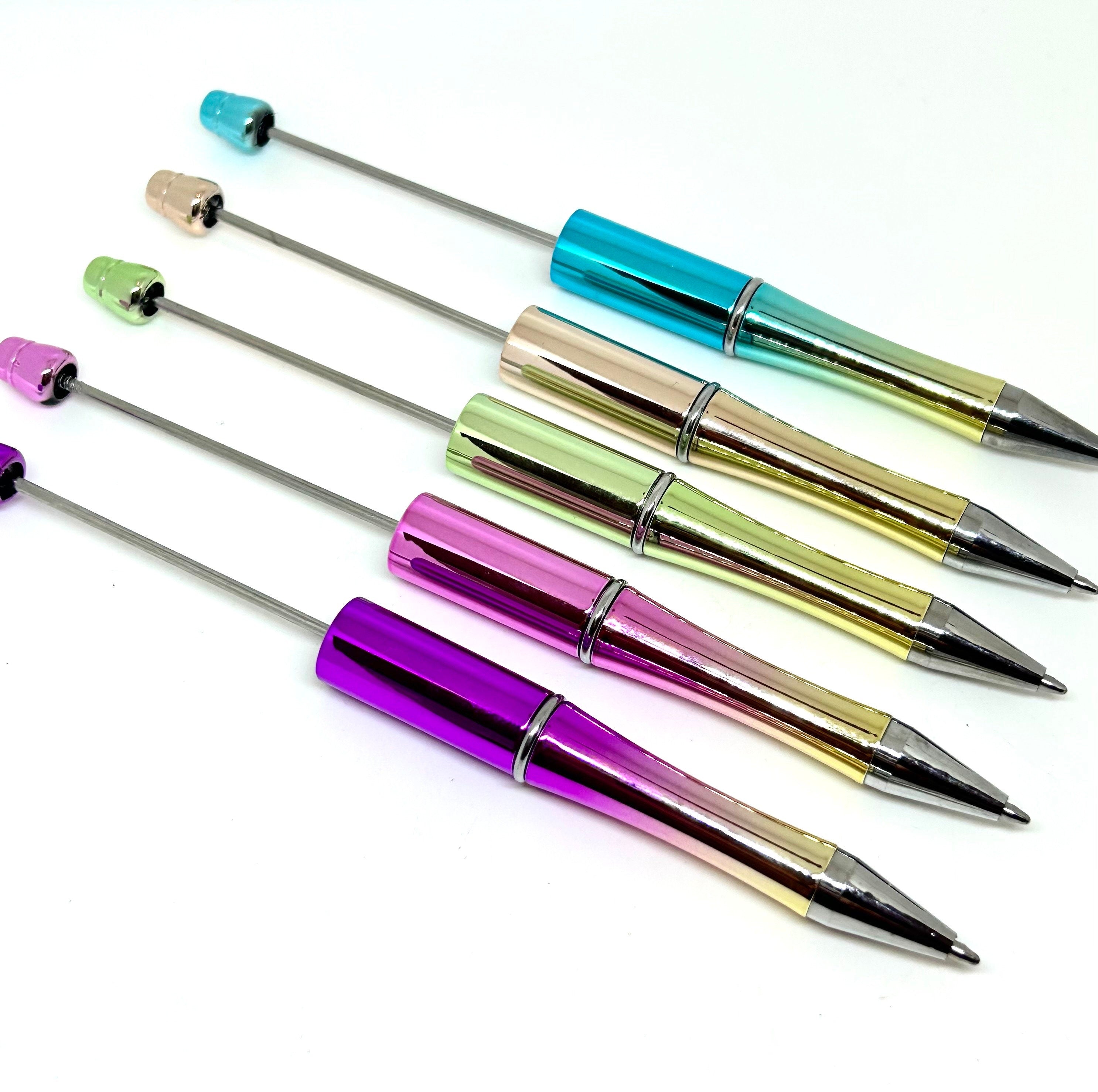 Metallic DIY Blank Pens for Beads, Beadable Pens to Customize