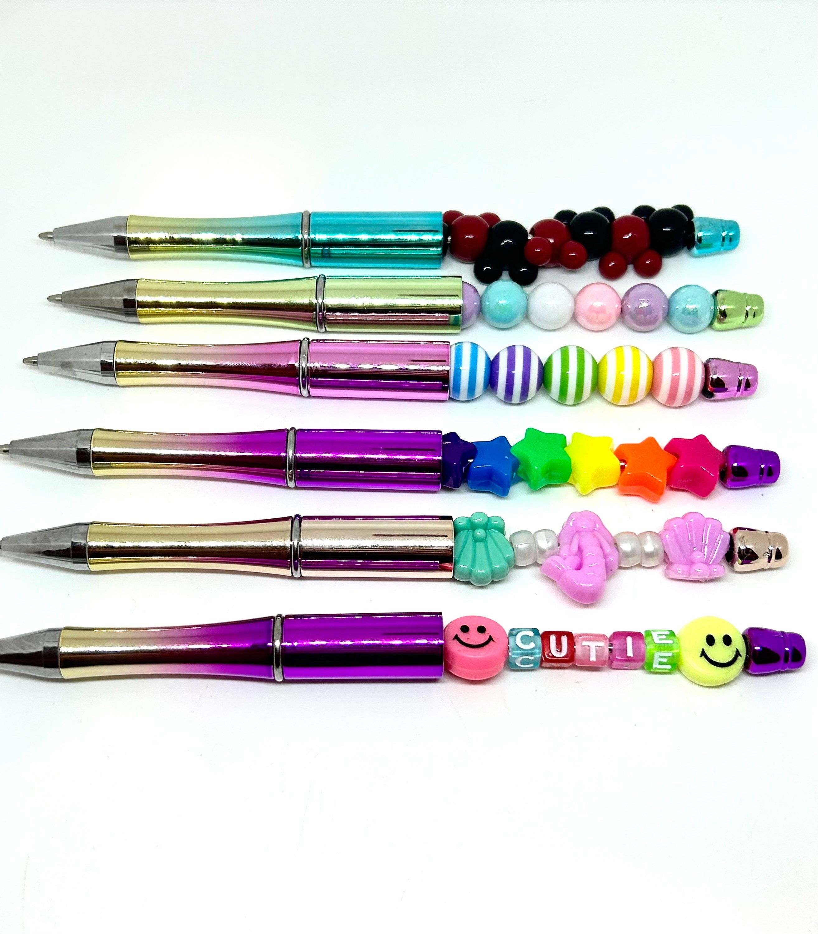 Metallic DIY Blank Pens for Beads, Beadable Pens to Customize