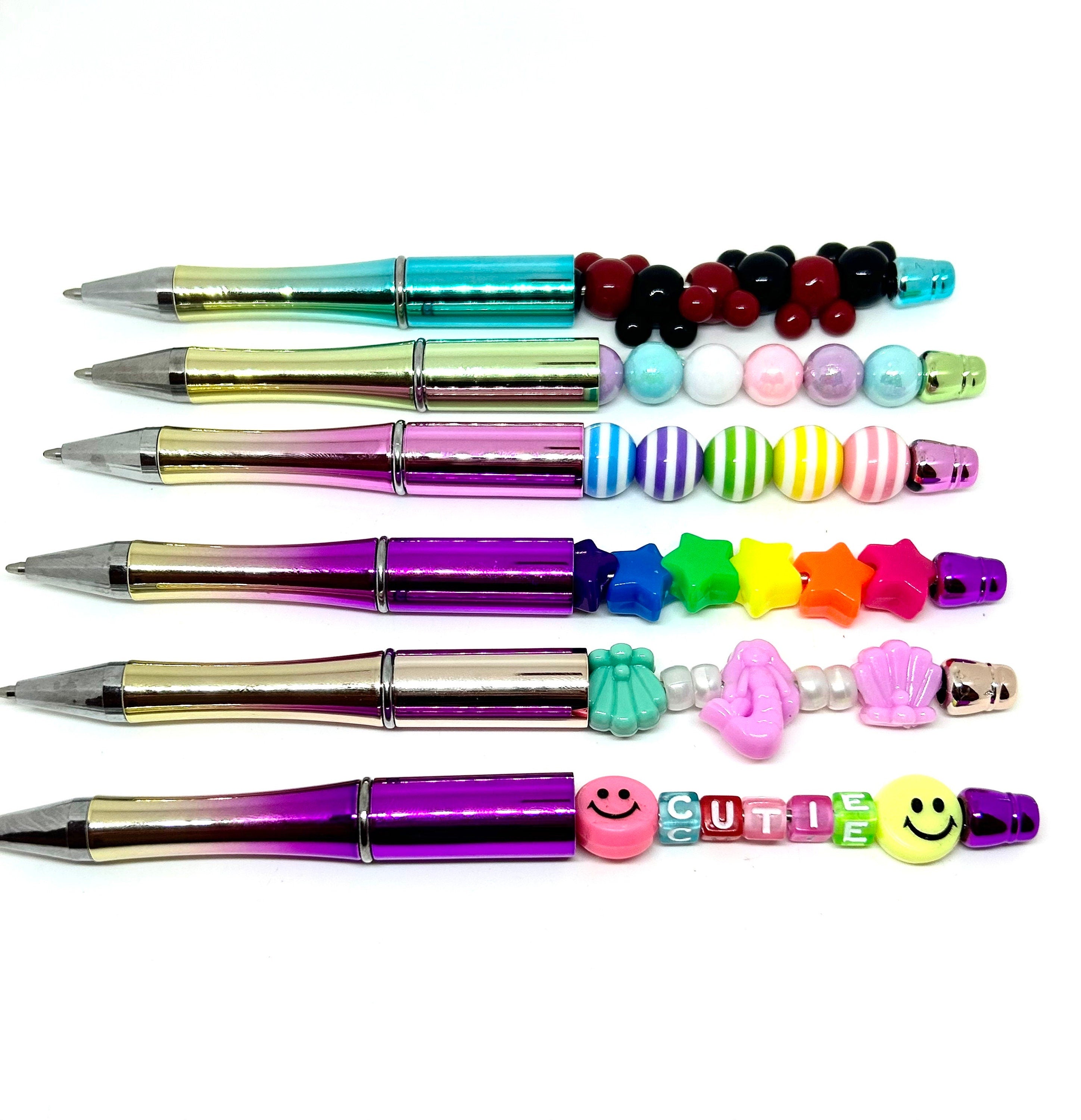 Metallic DIY Blank Pens for Beads, Beadable Pens to Customize