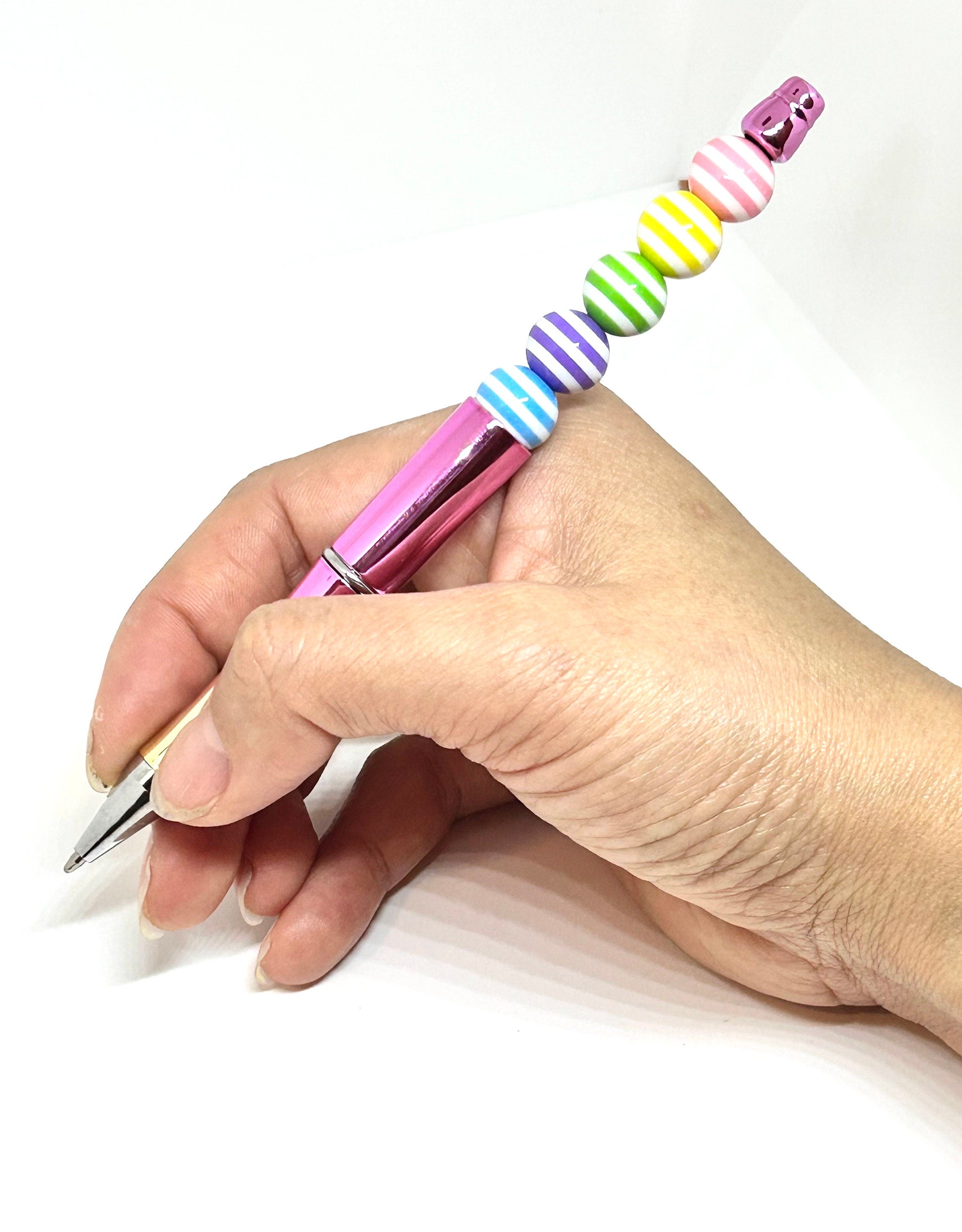 Metallic DIY Blank Pens for Beads, Beadable Pens to Customize