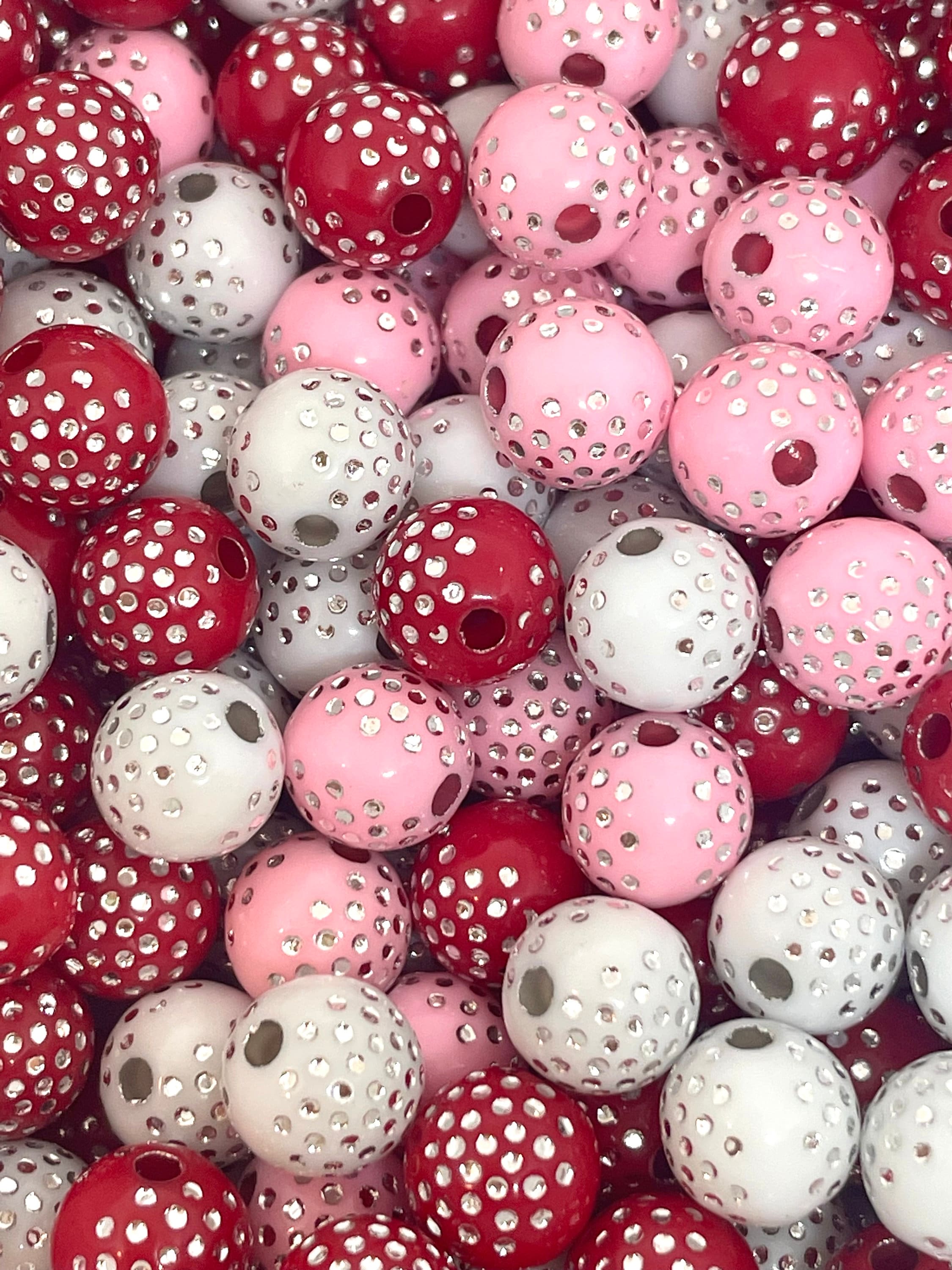 8mm Sweetheart Valentine's Day Bead Mix, Love Bead Variety, Soup for Bracelets, Necklace
