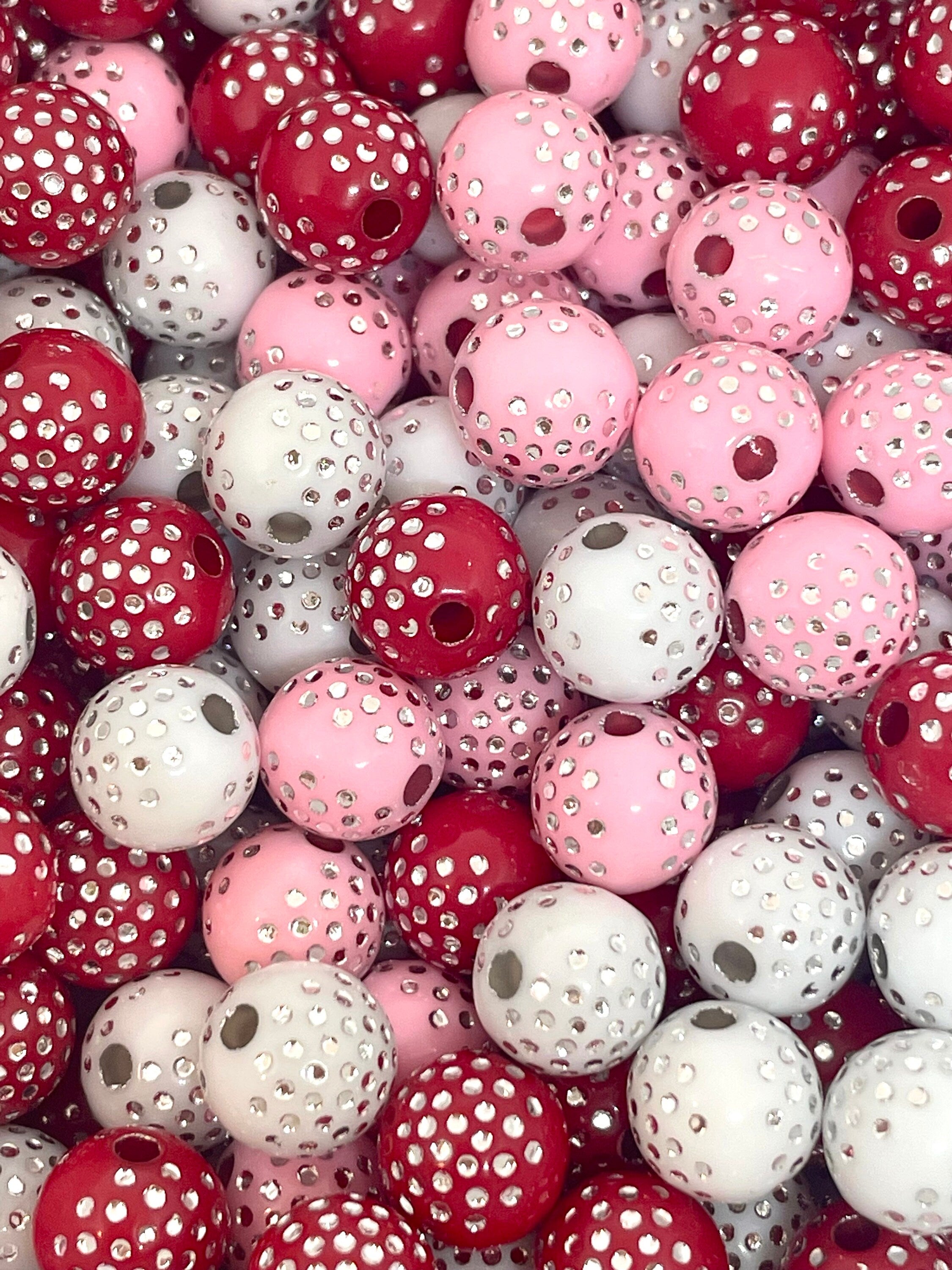 8mm Sweetheart Valentine's Day Bead Mix, Love Bead Variety, Soup for Bracelets, Necklace