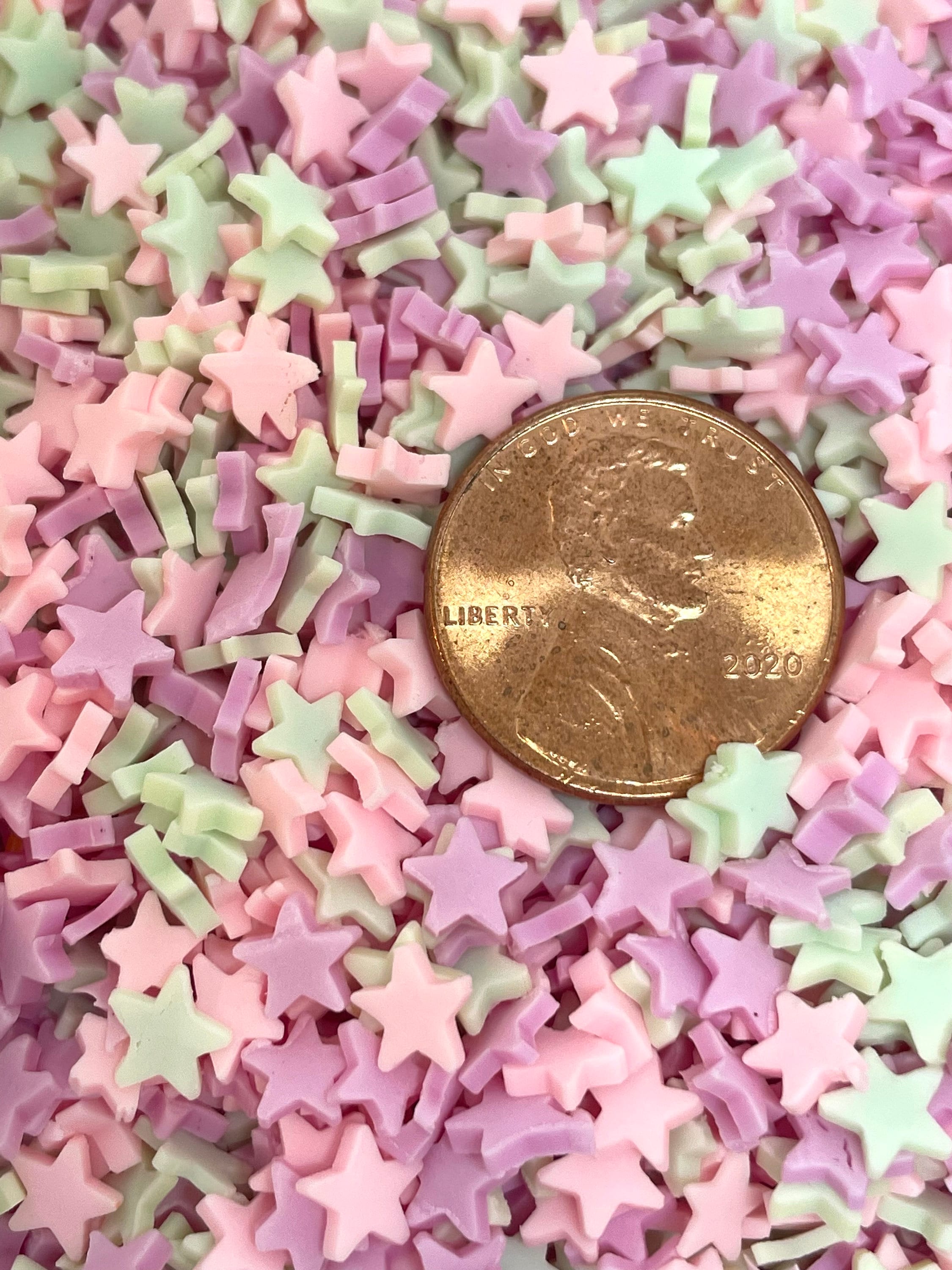 Fake Pastel Star Sprinkles, Polymer Clay Faux Toppings, Slime Add-Ins, Mixers
