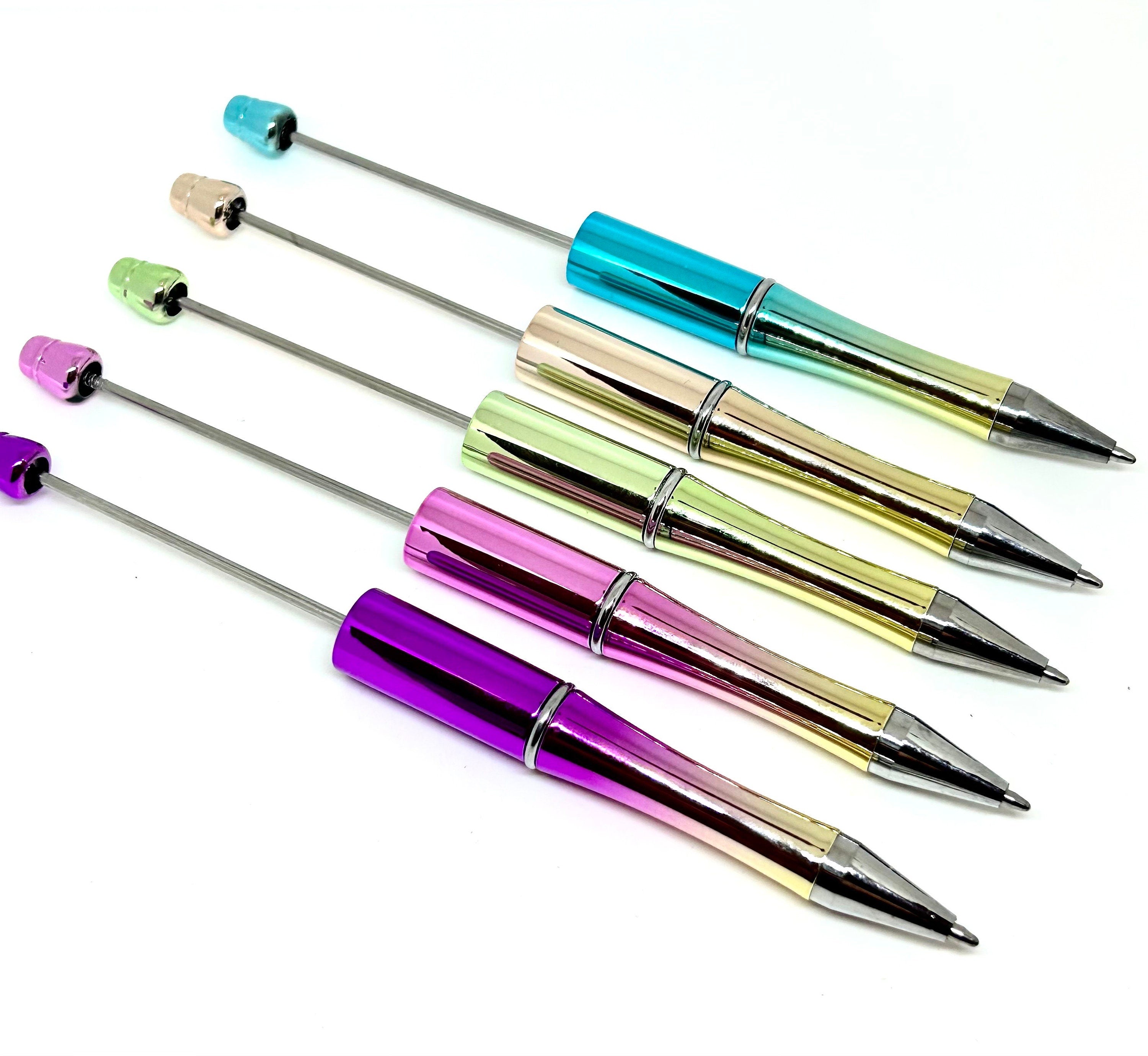 Metallic DIY Blank Pens for Beads, Beadable Pens to Customize