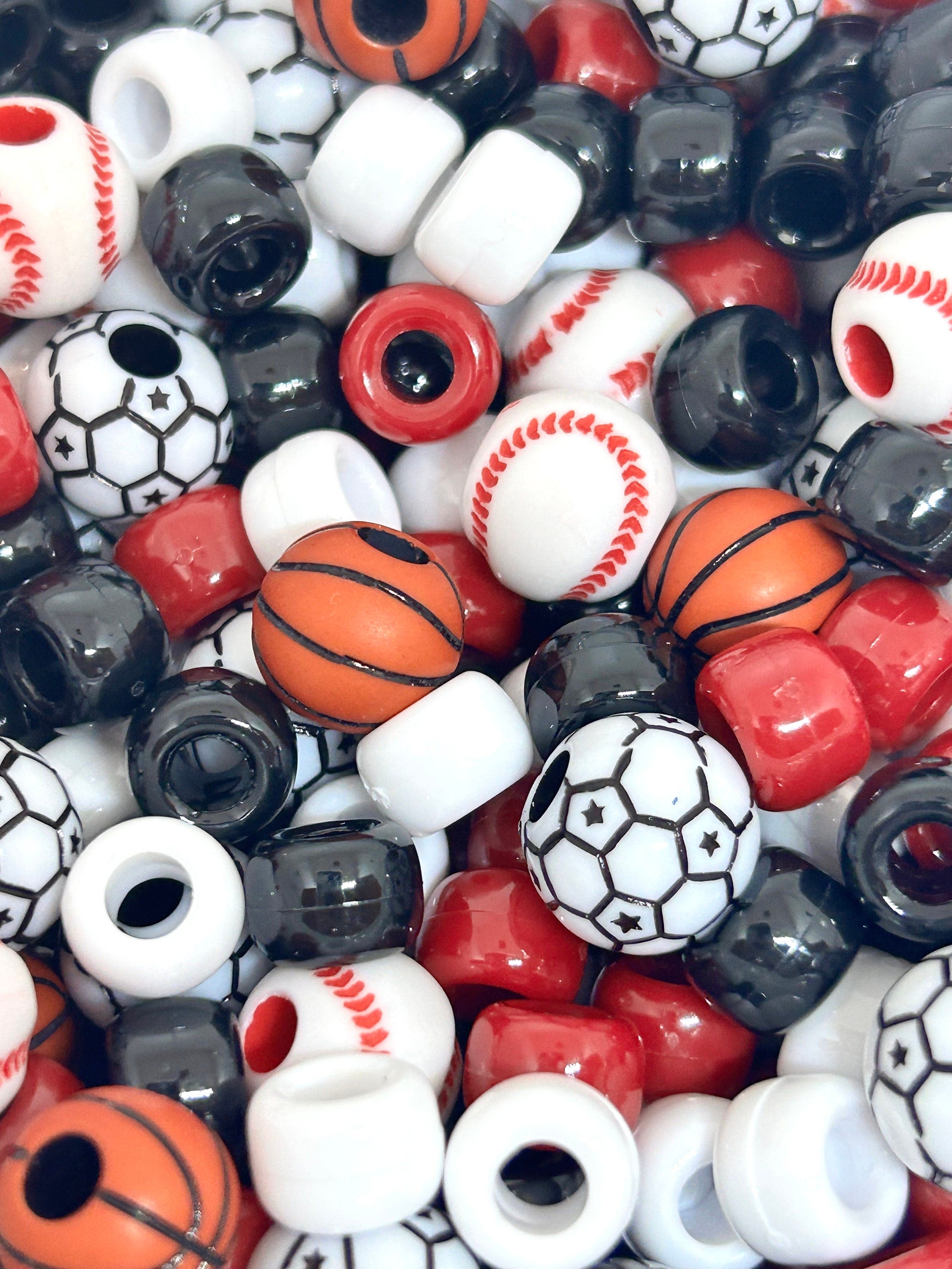 Sports Ball Bead Kit for Baseball, Soccer, Basketball Team Lanyards
