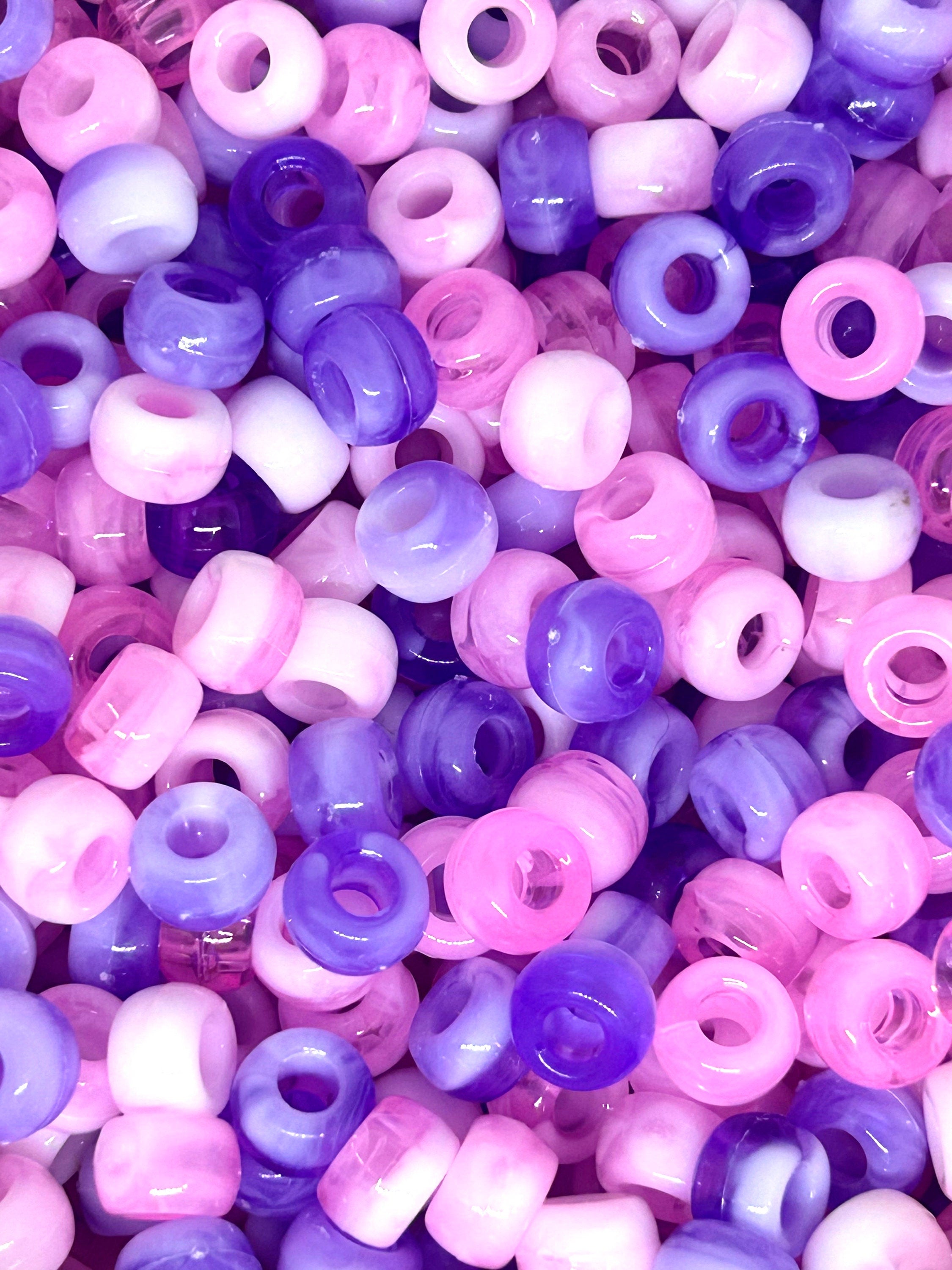 Sweet Candy Barrel Bead Assortment, Marbled Pony Beads