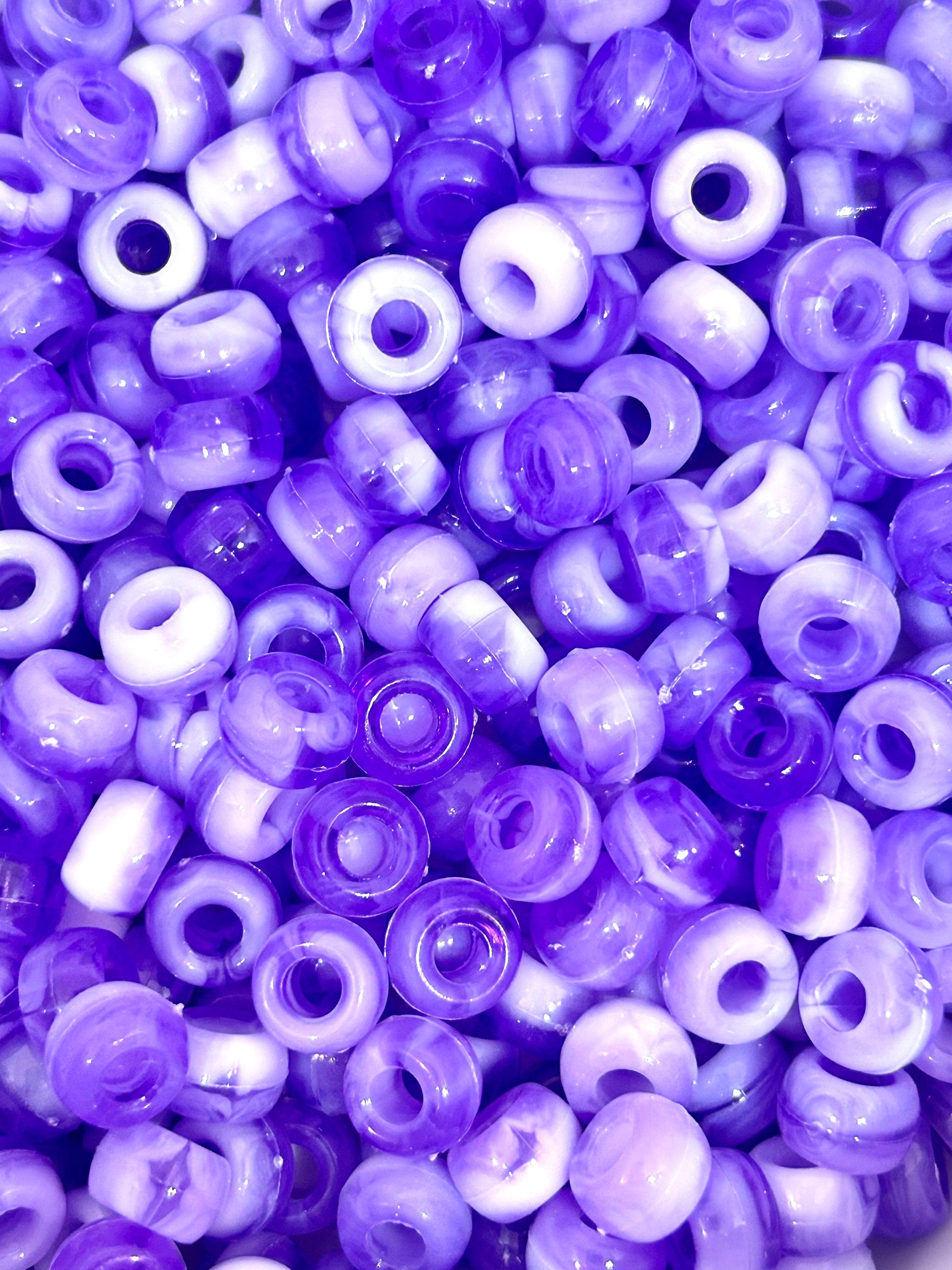 Grape Popsicle Marbled Barrel Beads for Bracelet