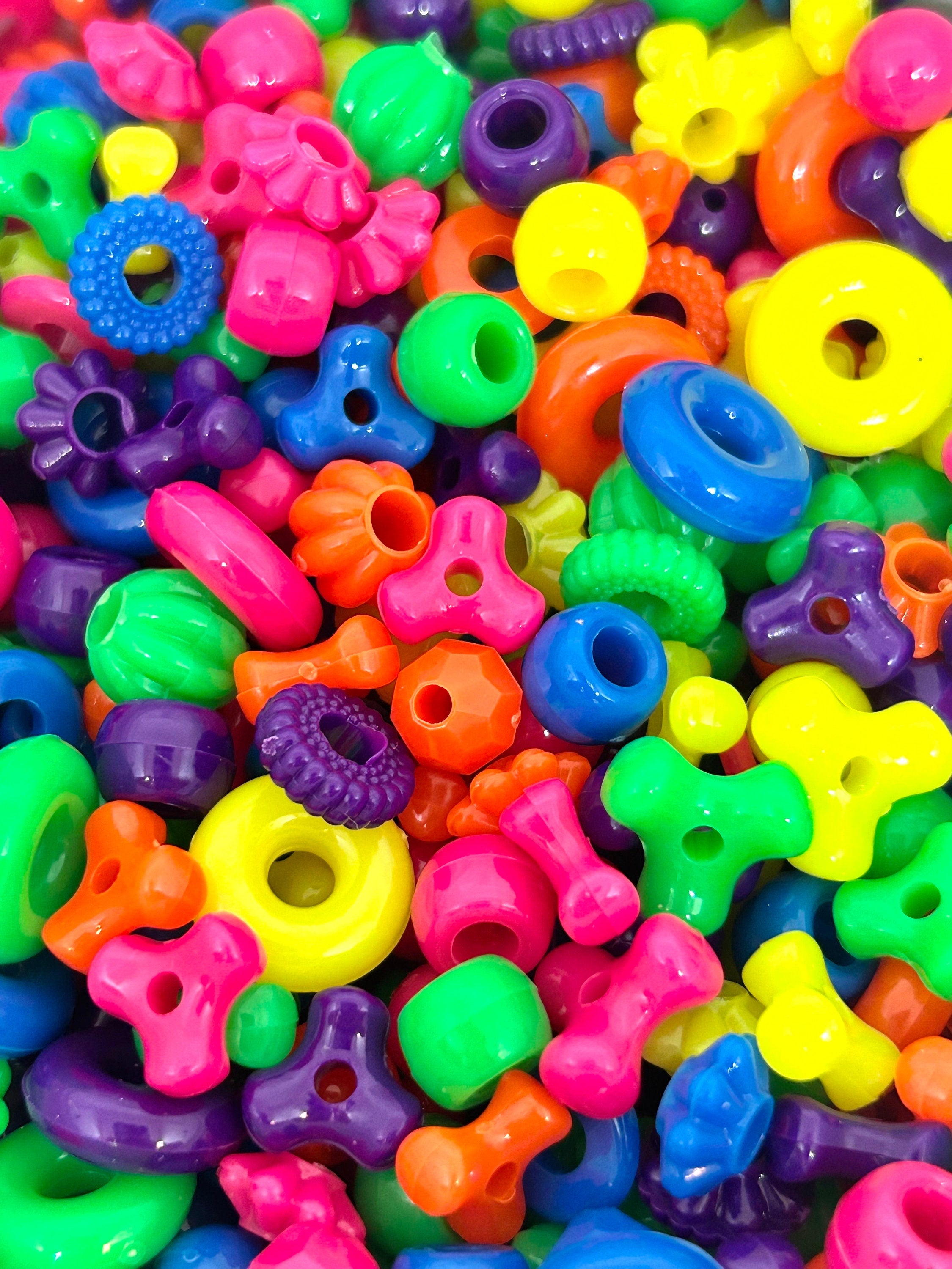 Neon Bright Bead Soup Mix, Bright Craft Assortment