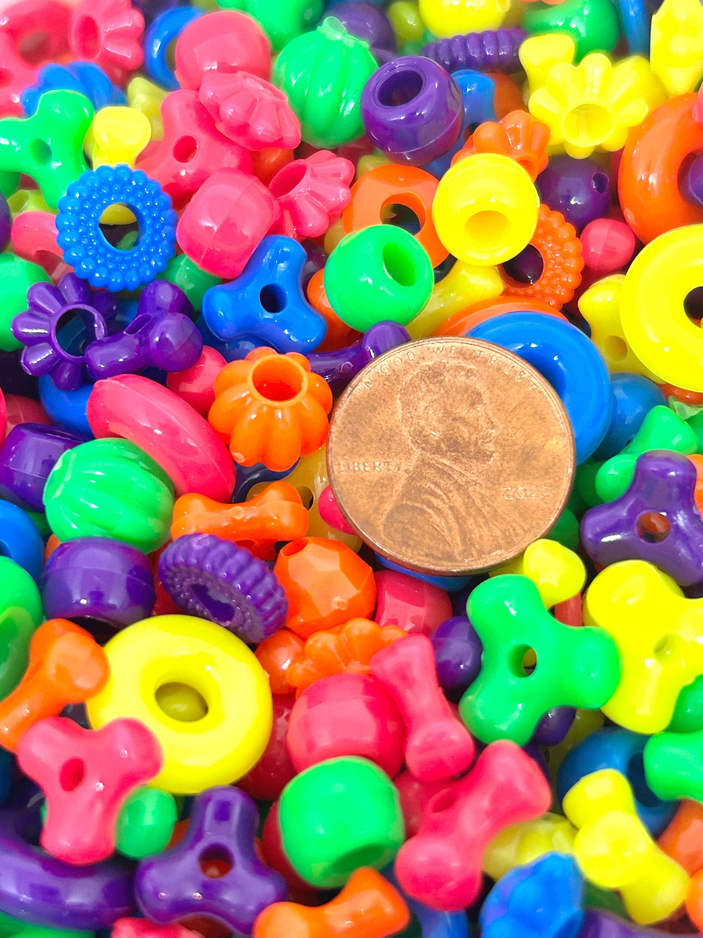 Neon Bright Bead Soup Mix, Bright Craft Assortment
