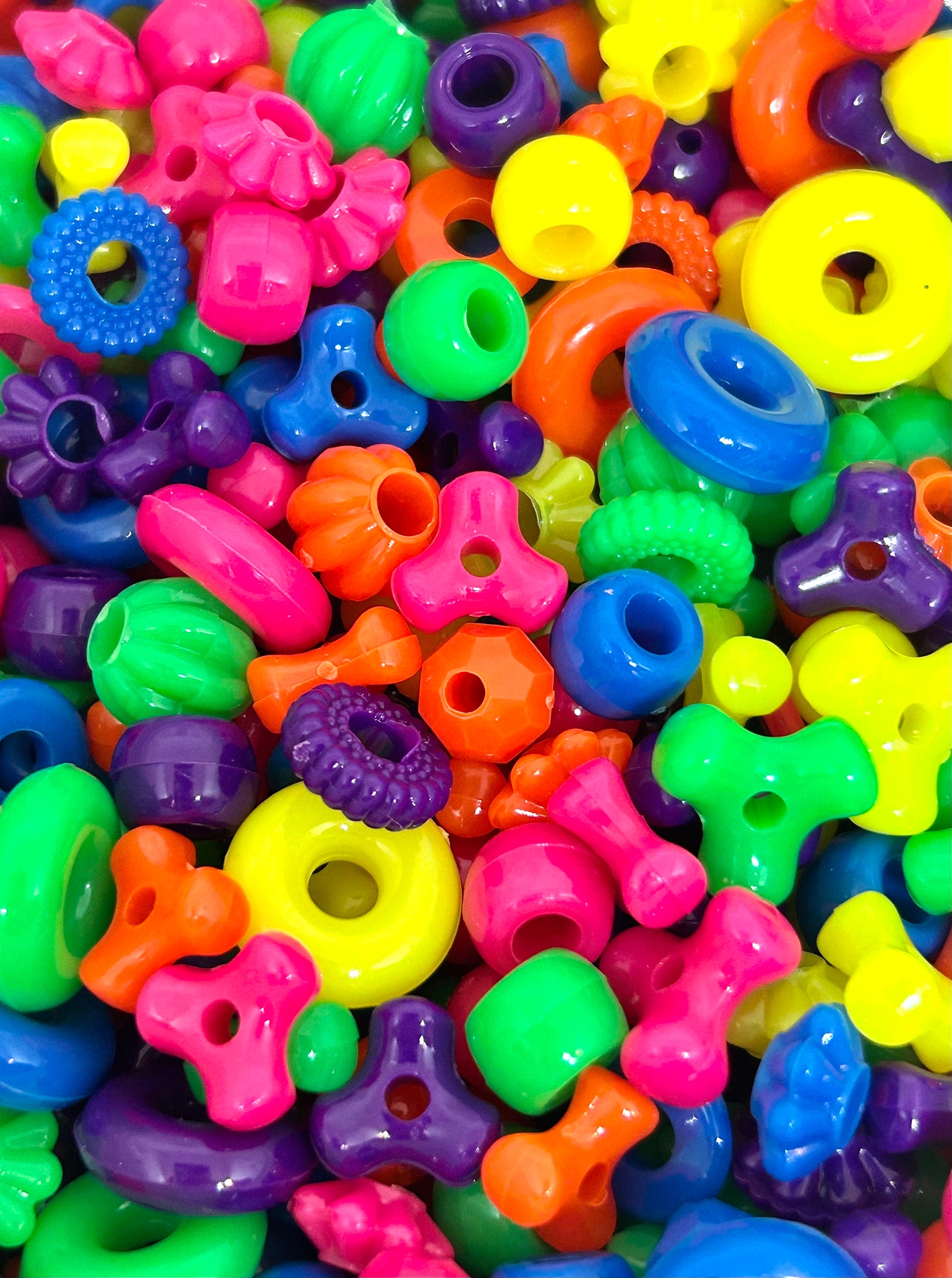 Neon Bright Bead Soup Mix, Bright Craft Assortment