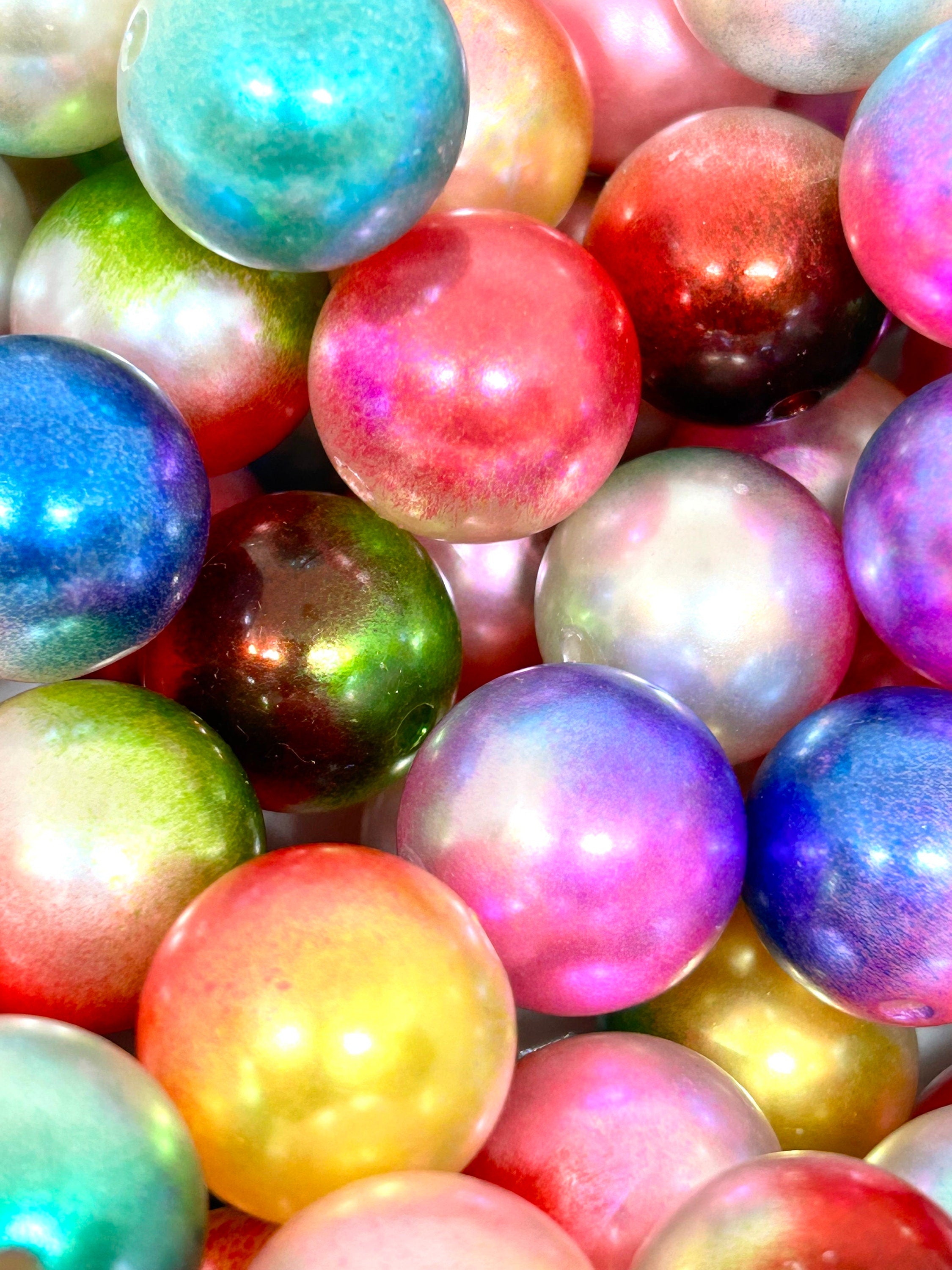 Chunky Ombre Rainbow Beads - Mixed Assortment for Bold Jewelry, 20mm