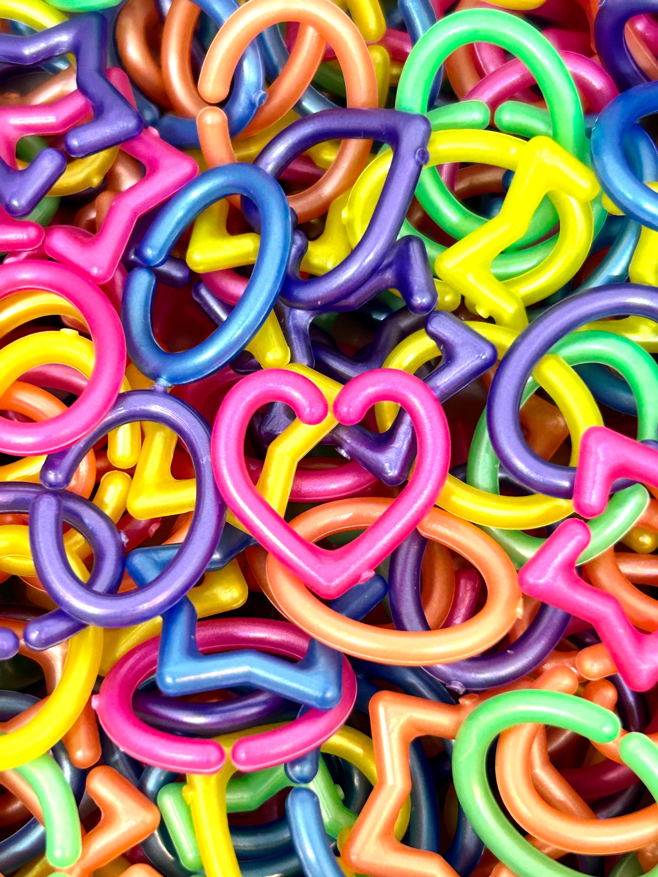 Rainbow Plastic Pearl Chain Mix - Assorted Open Chains for Colorful Jewelry