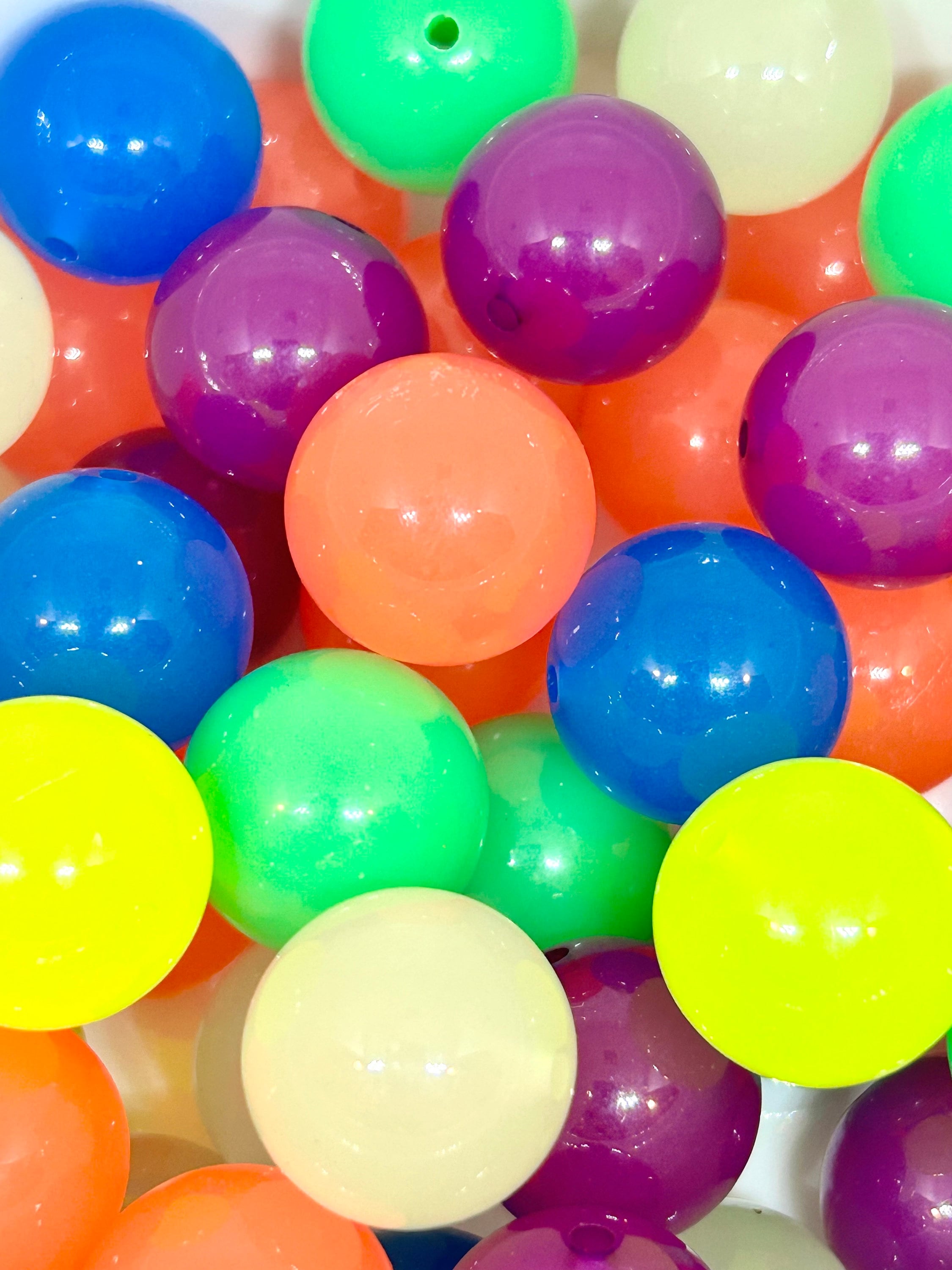 Bright 20mm Translucent Neon Bead Mix by Madison Beads - Invigorate Your DIY Projects with Vibrant, Chunky Beads