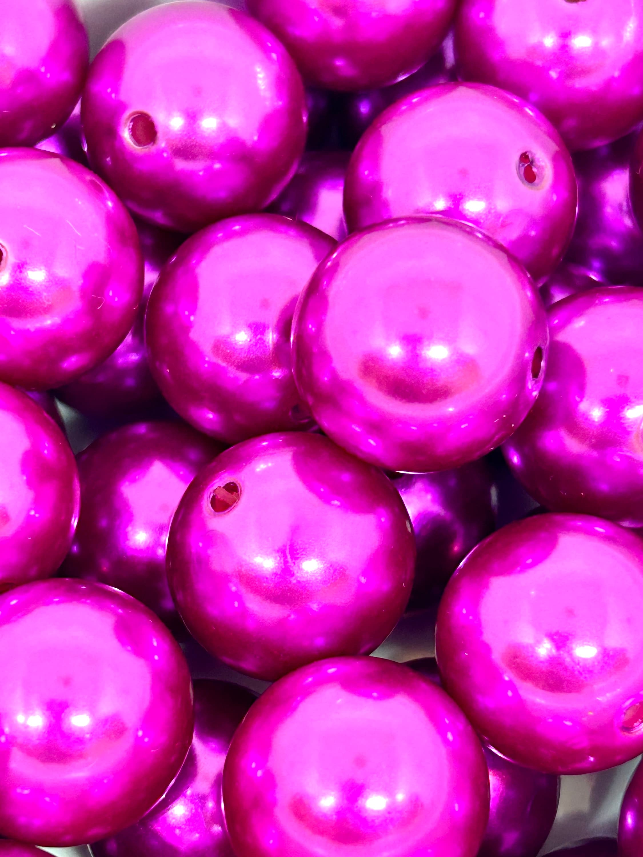 Vibrant 20mm Fuchsia Pearlized Beads by Madison Beads - Brighten Your DIY Projects and Jewelry Crafts