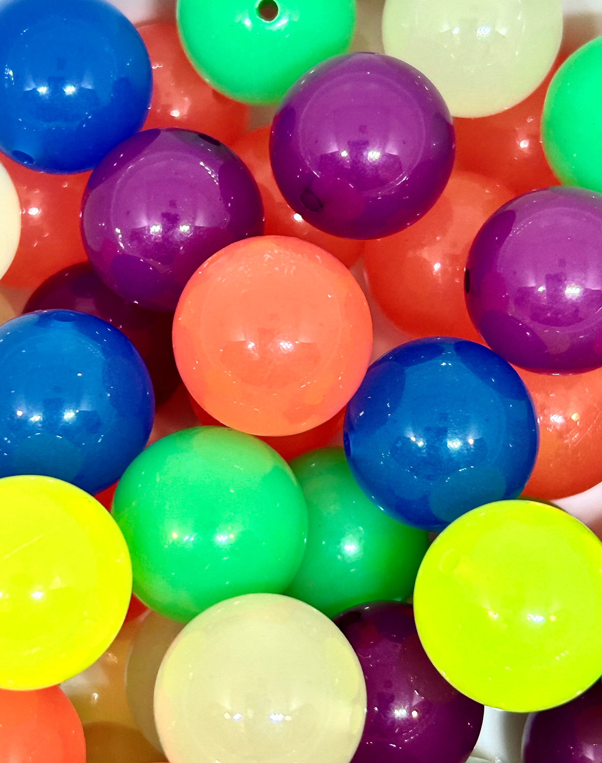 Bright 20mm Translucent Neon Bead Mix by Madison Beads - Invigorate Your DIY Projects with Vibrant, Chunky Beads