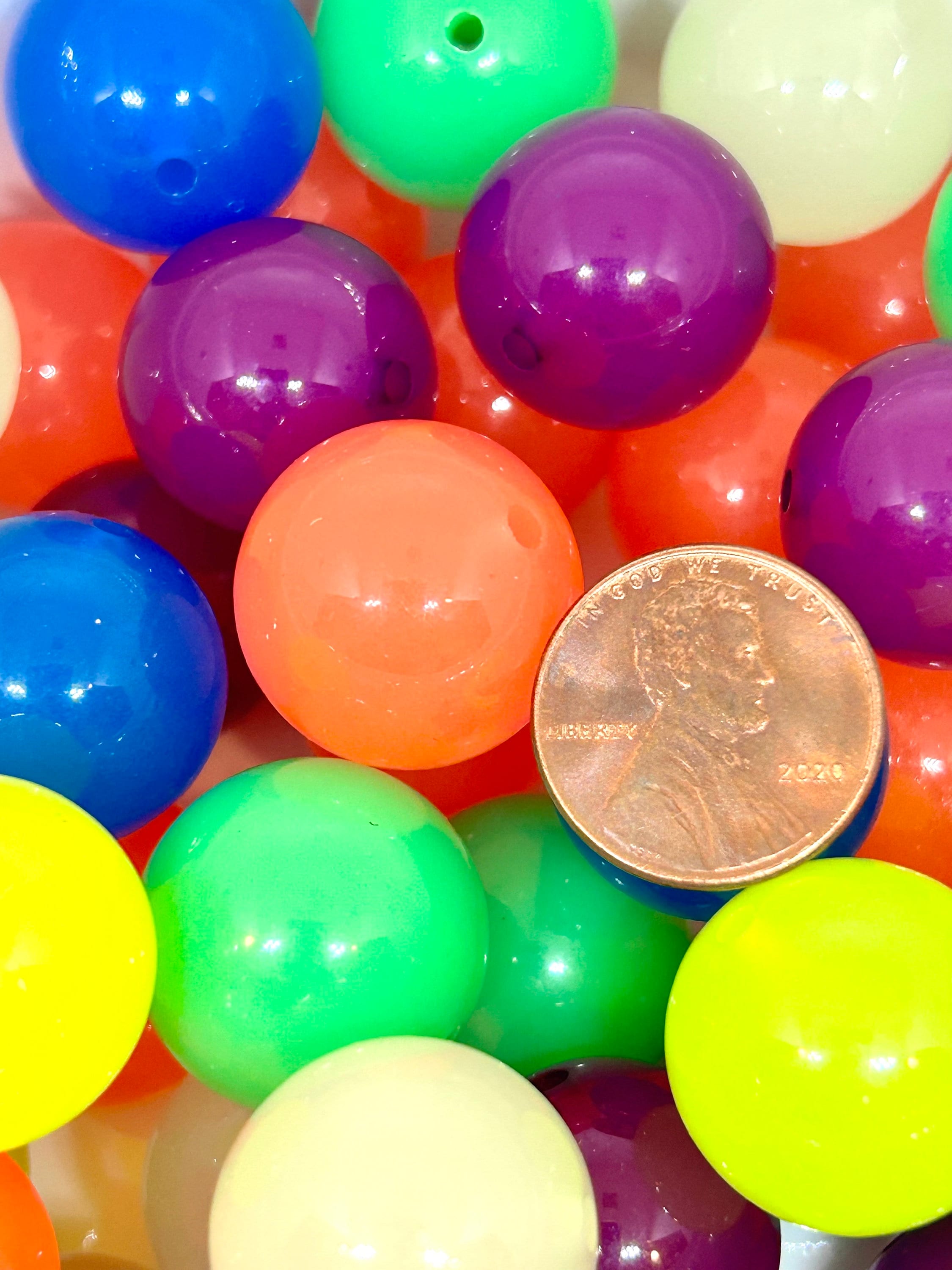 Bright 20mm Translucent Neon Bead Mix by Madison Beads - Invigorate Your DIY Projects with Vibrant, Chunky Beads