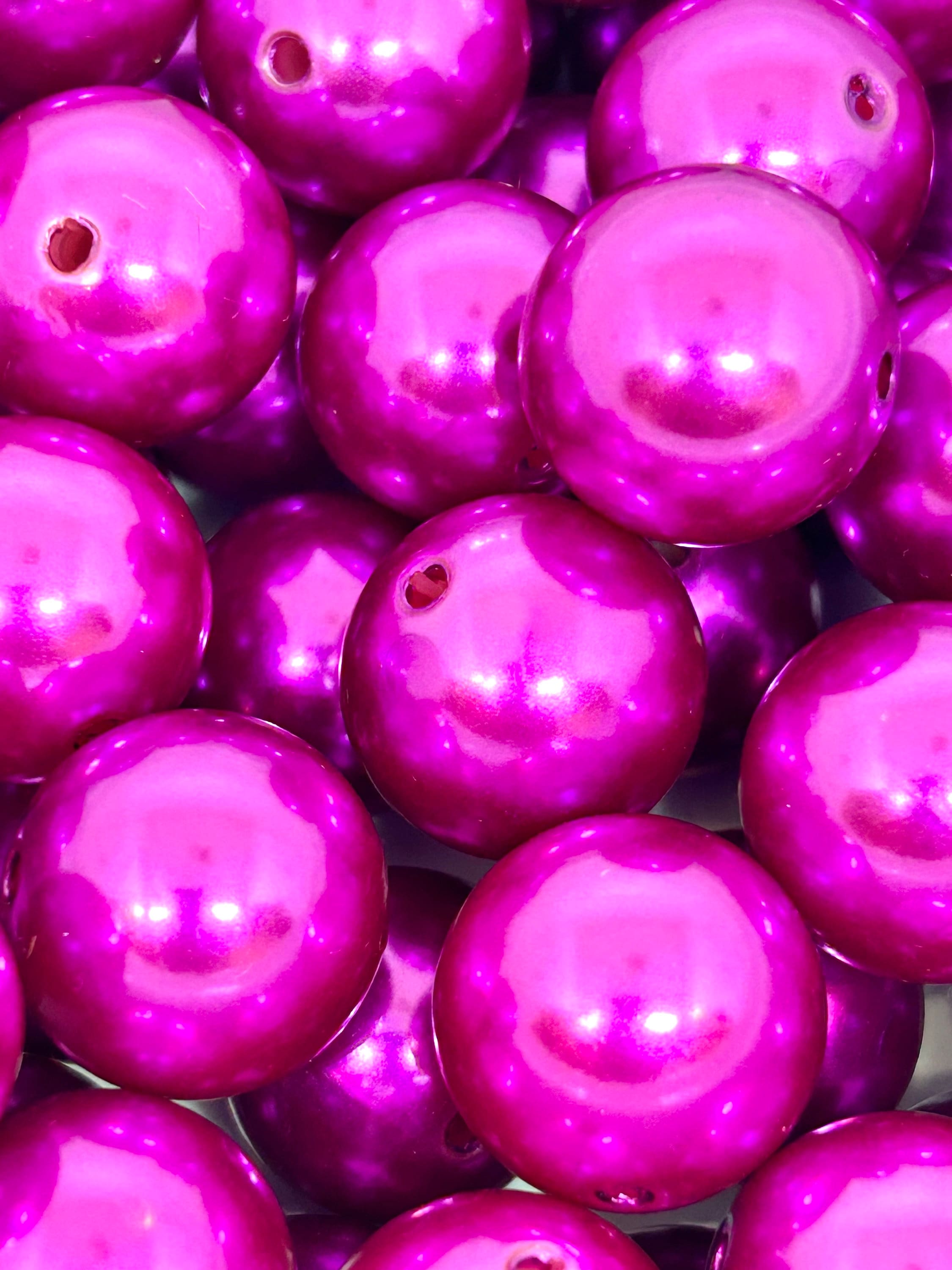 Vibrant 20mm Fuchsia Pearlized Beads by Madison Beads - Brighten Your DIY Projects and Jewelry Crafts