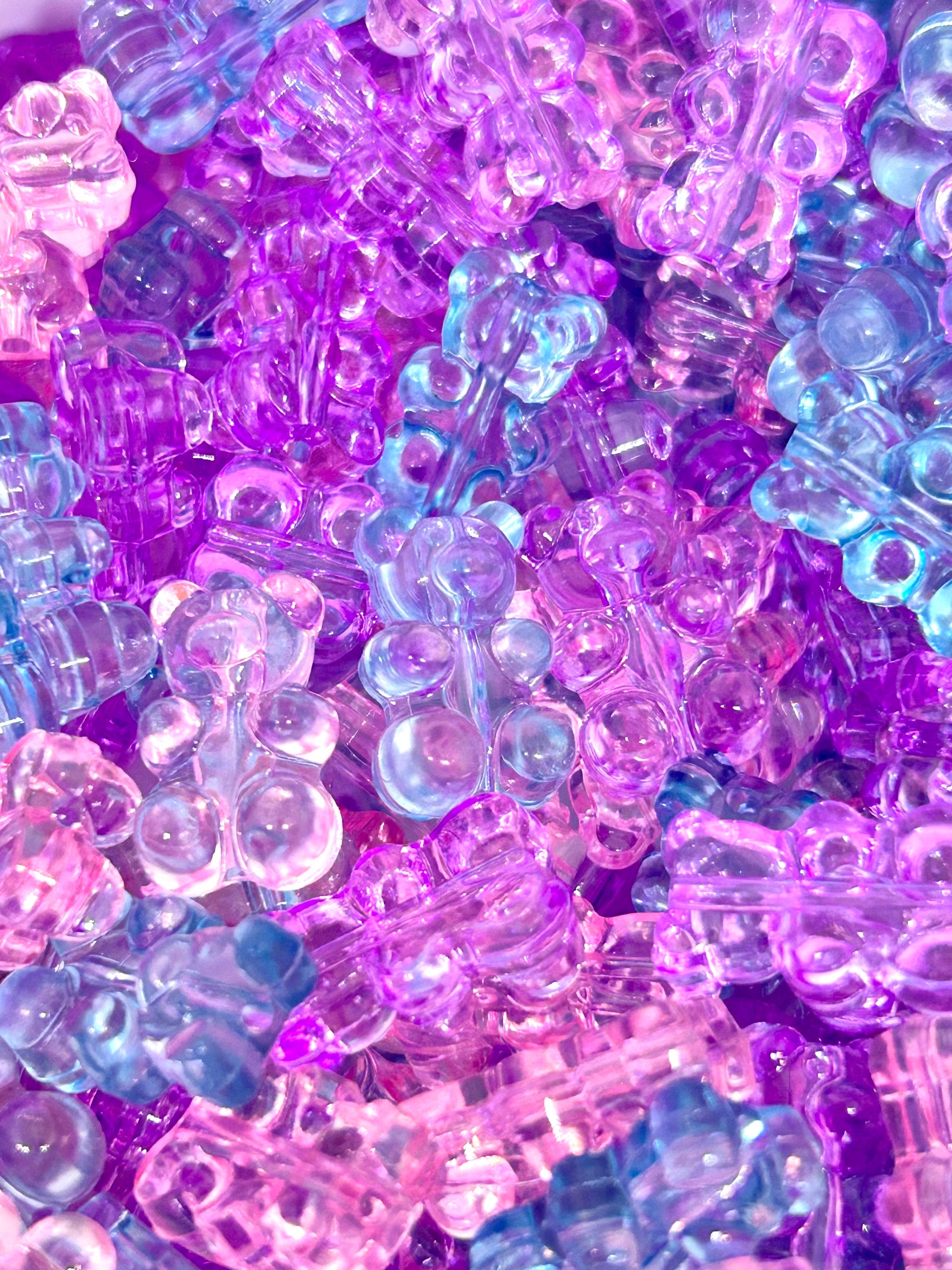 Translucent Gummy Bear Beads in Pastel Colors by Madison Beads - Playful Addition to Your Jewelry and Craft Projects