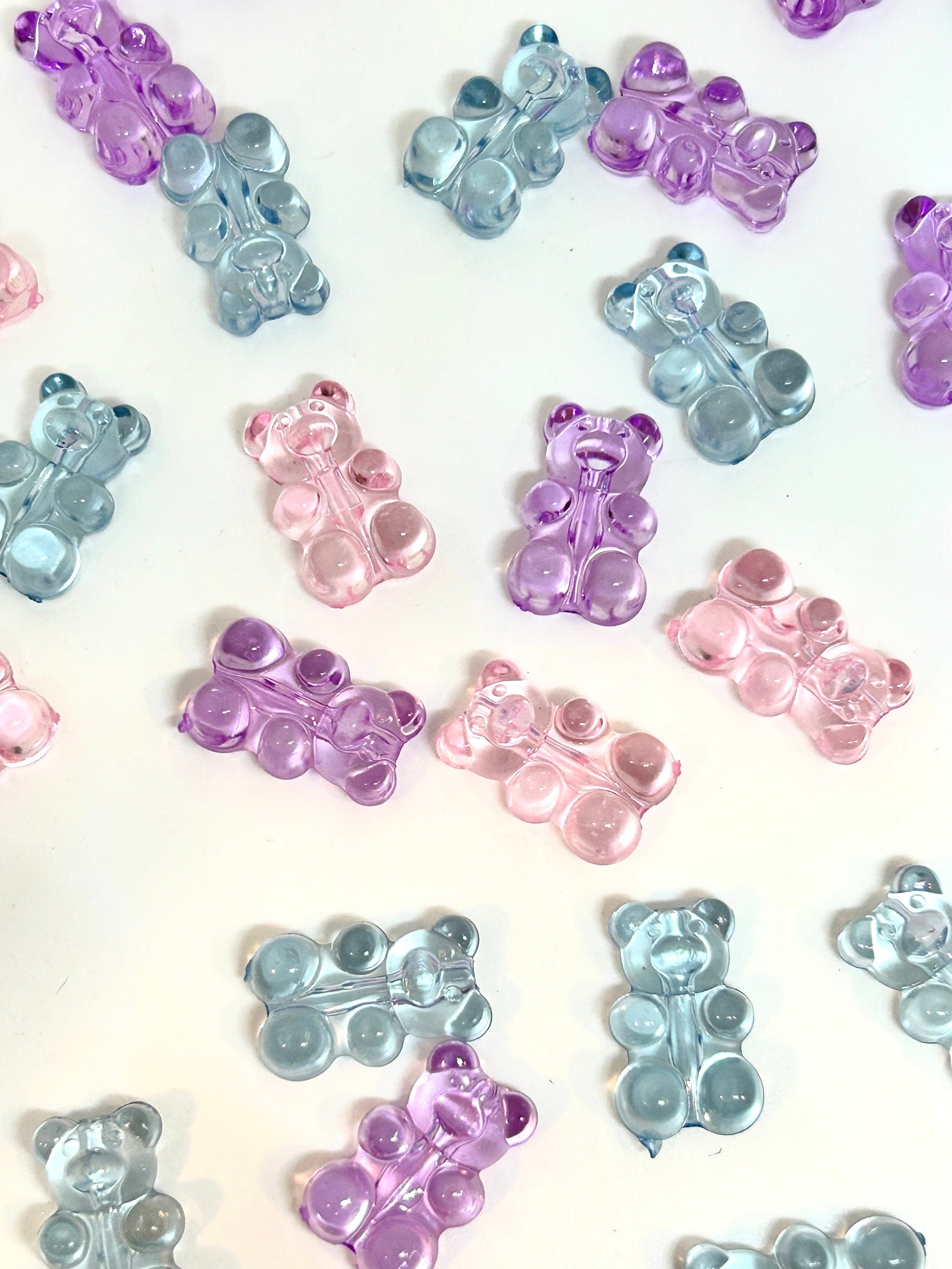 Translucent Gummy Bear Beads in Pastel Colors by Madison Beads - Playful Addition to Your Jewelry and Craft Projects