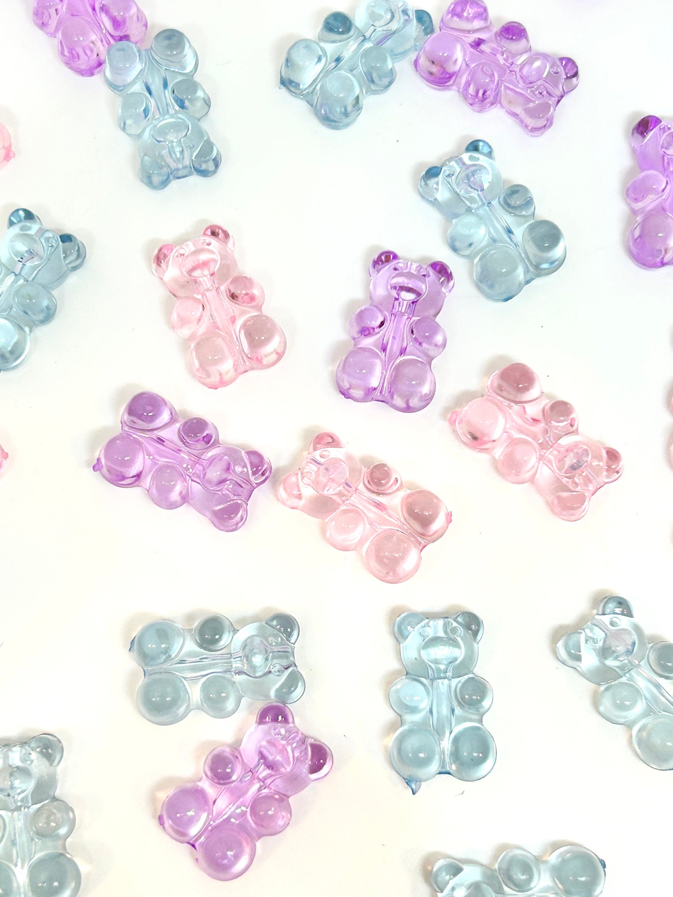 Translucent Gummy Bear Beads in Pastel Colors by Madison Beads - Playful Addition to Your Jewelry and Craft Projects