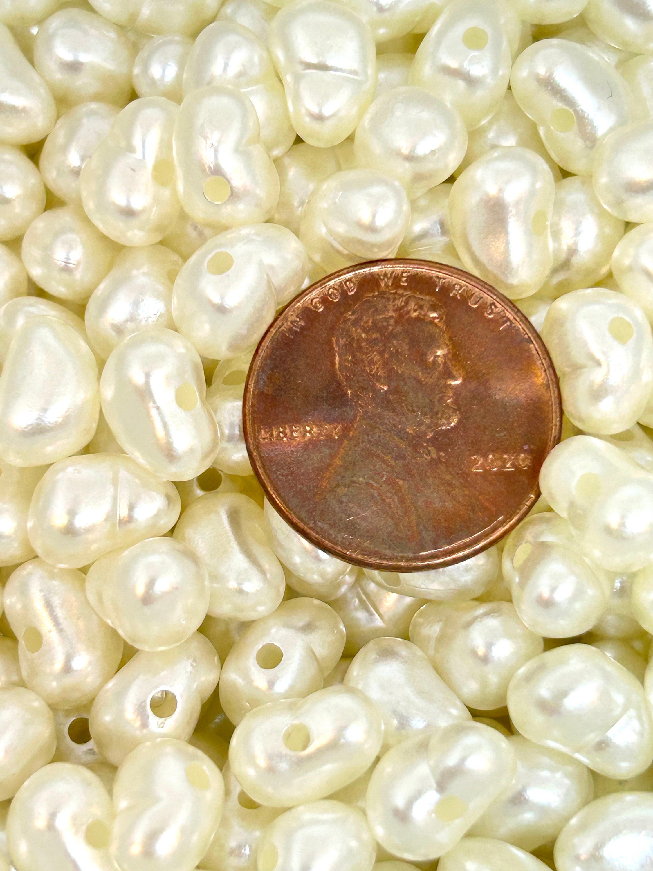 Cream Colored Imitation Pearl Beans - Elegant Beads for Bracelets & Necklaces