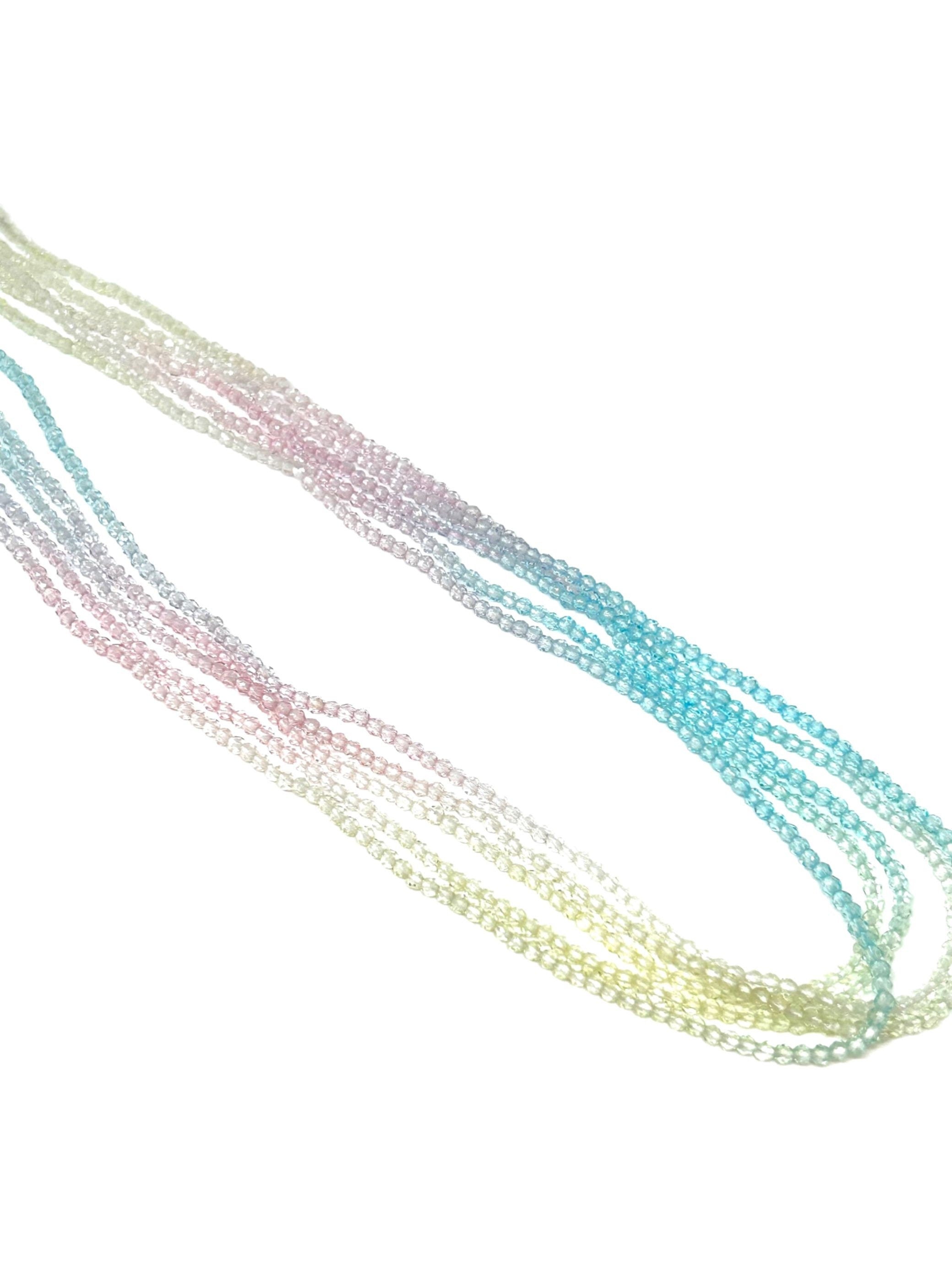 Unicorn Ombre Themed Faceted Glass Strand of Beads - Ideal for Whimsical Jewelry Designs