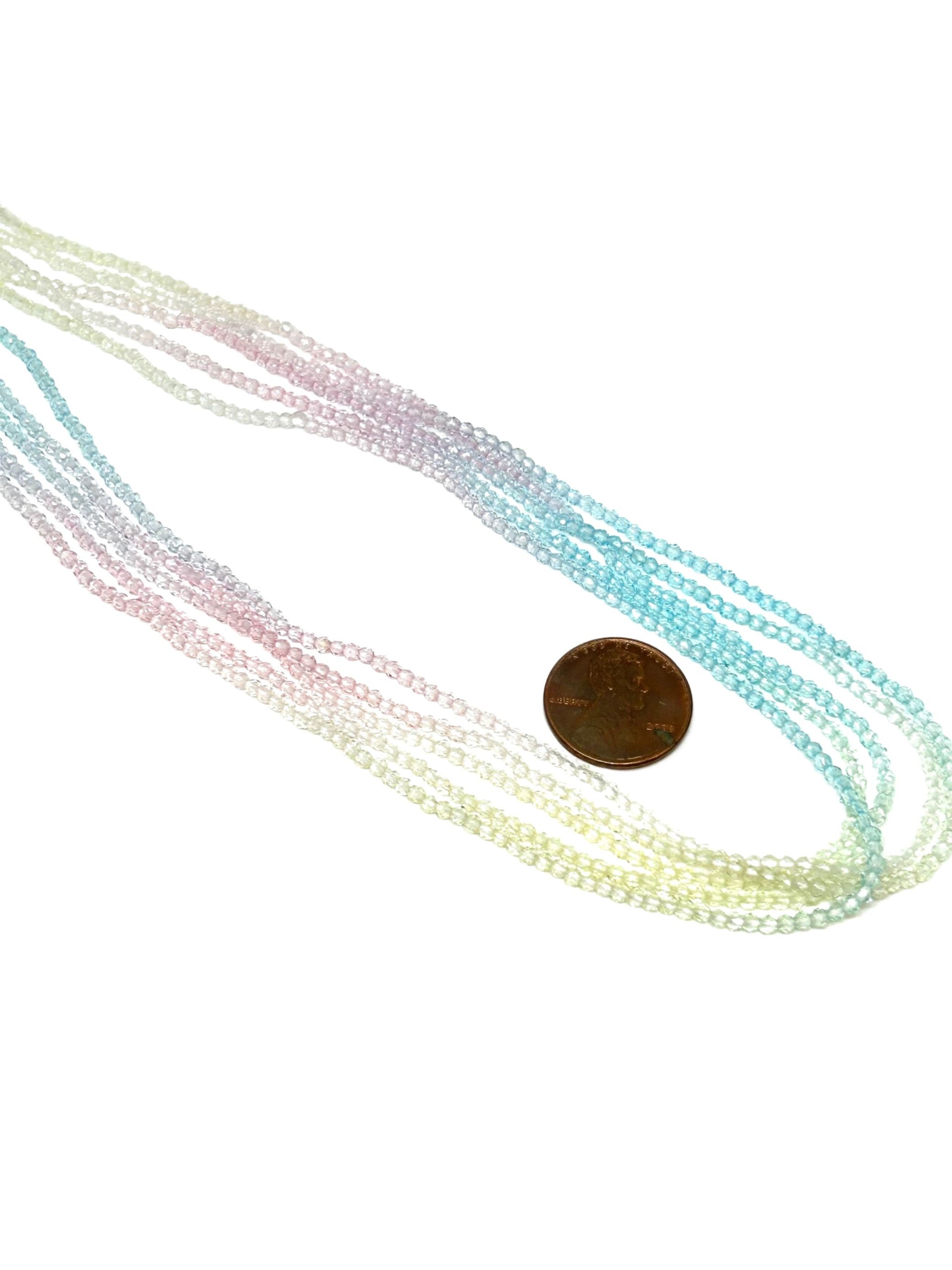 Unicorn Ombre Themed Faceted Glass Strand of Beads - Ideal for Whimsical Jewelry Designs