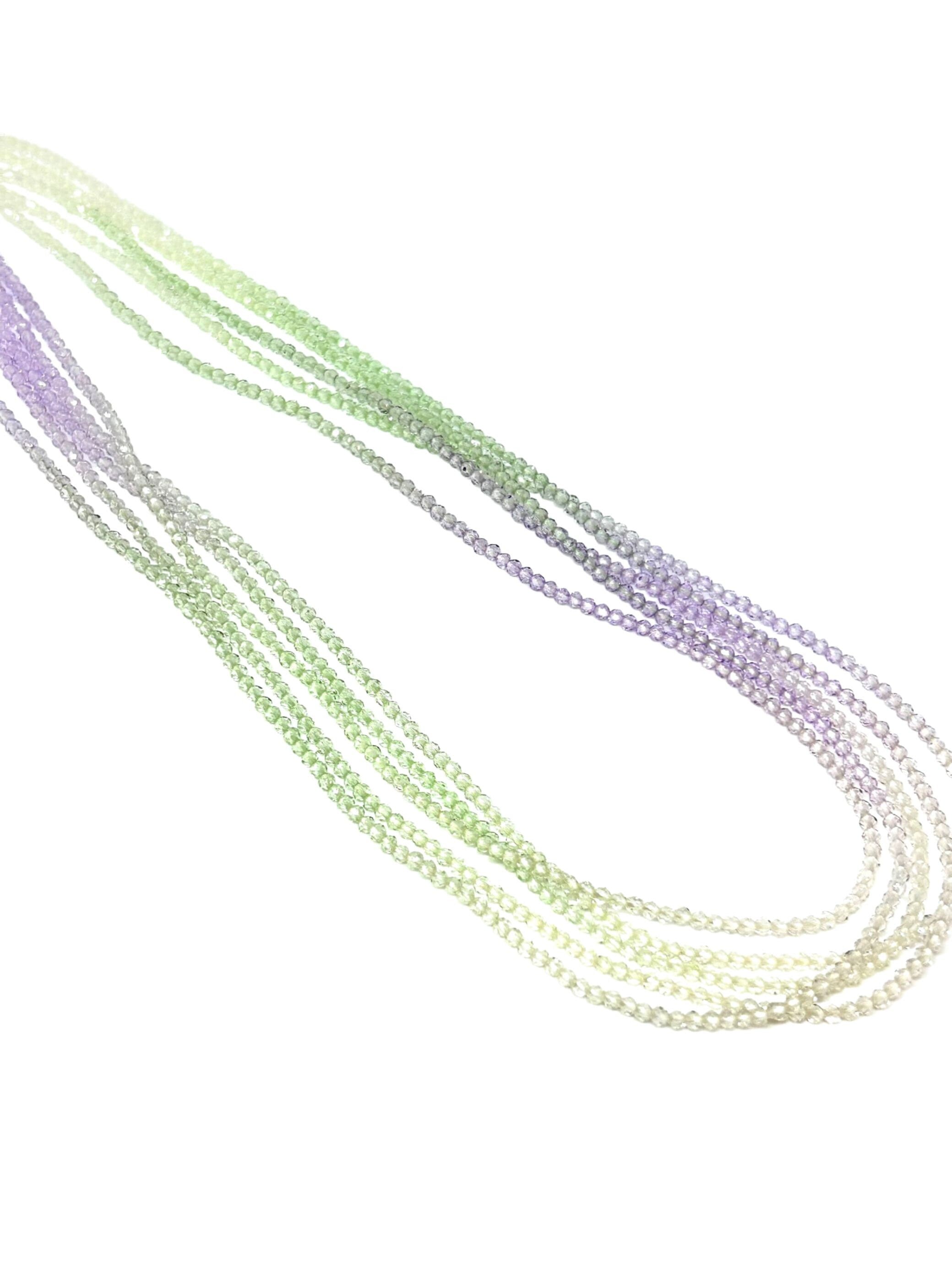 Mermaid Ombre Themed Faceted Glass 2mm Beads - Ideal for Enchanting Jewelry Designs