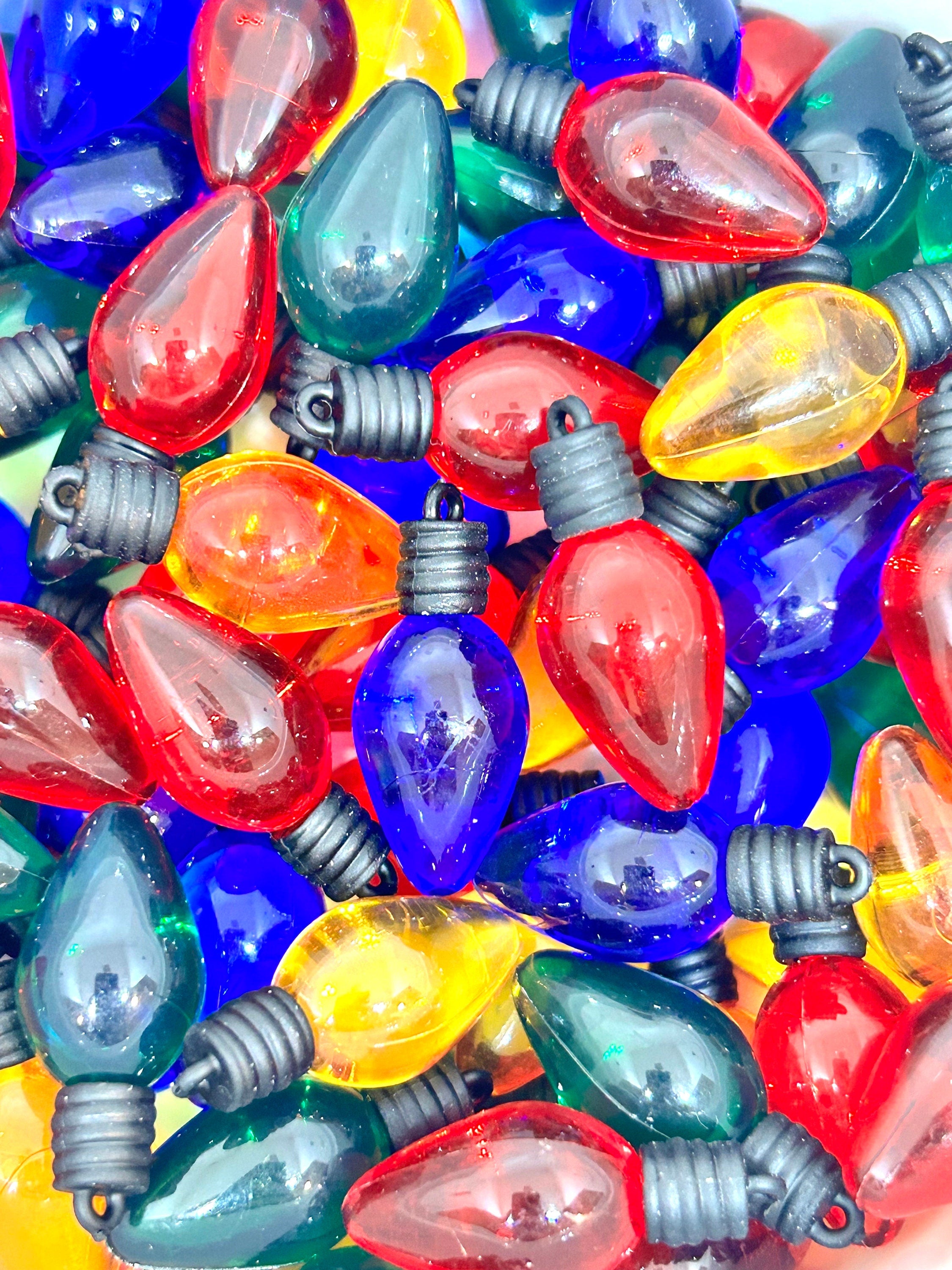 Christmas Light Bulb Charms and Pendants: Ideal for Holiday Jewelry & Decor