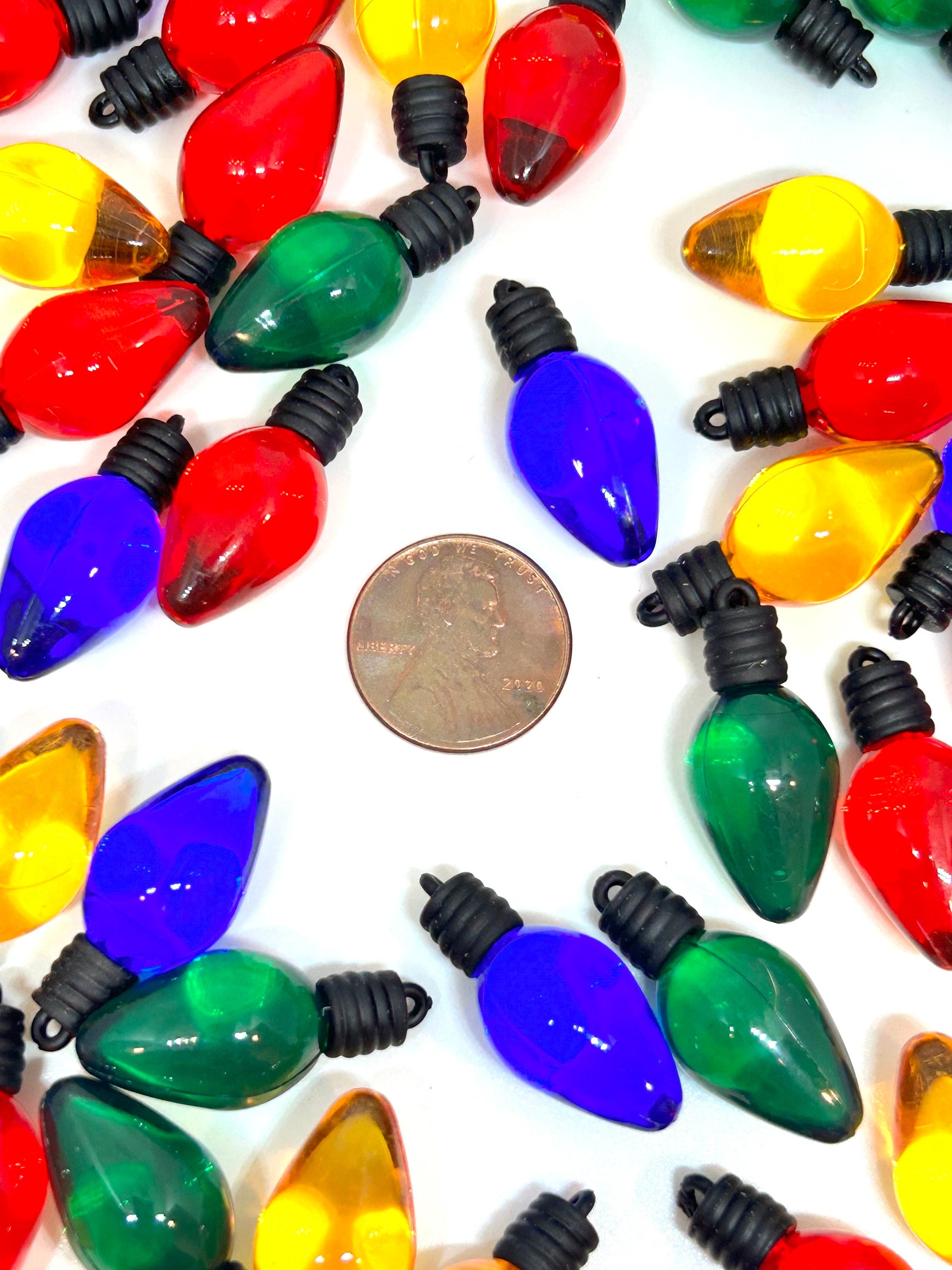 Christmas Light Bulb Charms and Pendants: Ideal for Holiday Jewelry & Decor