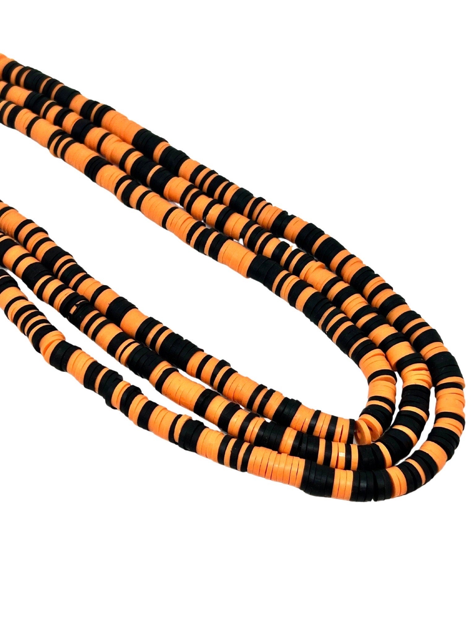 Spooky Halloween Jack O' Lantern Heishi Bead Strand