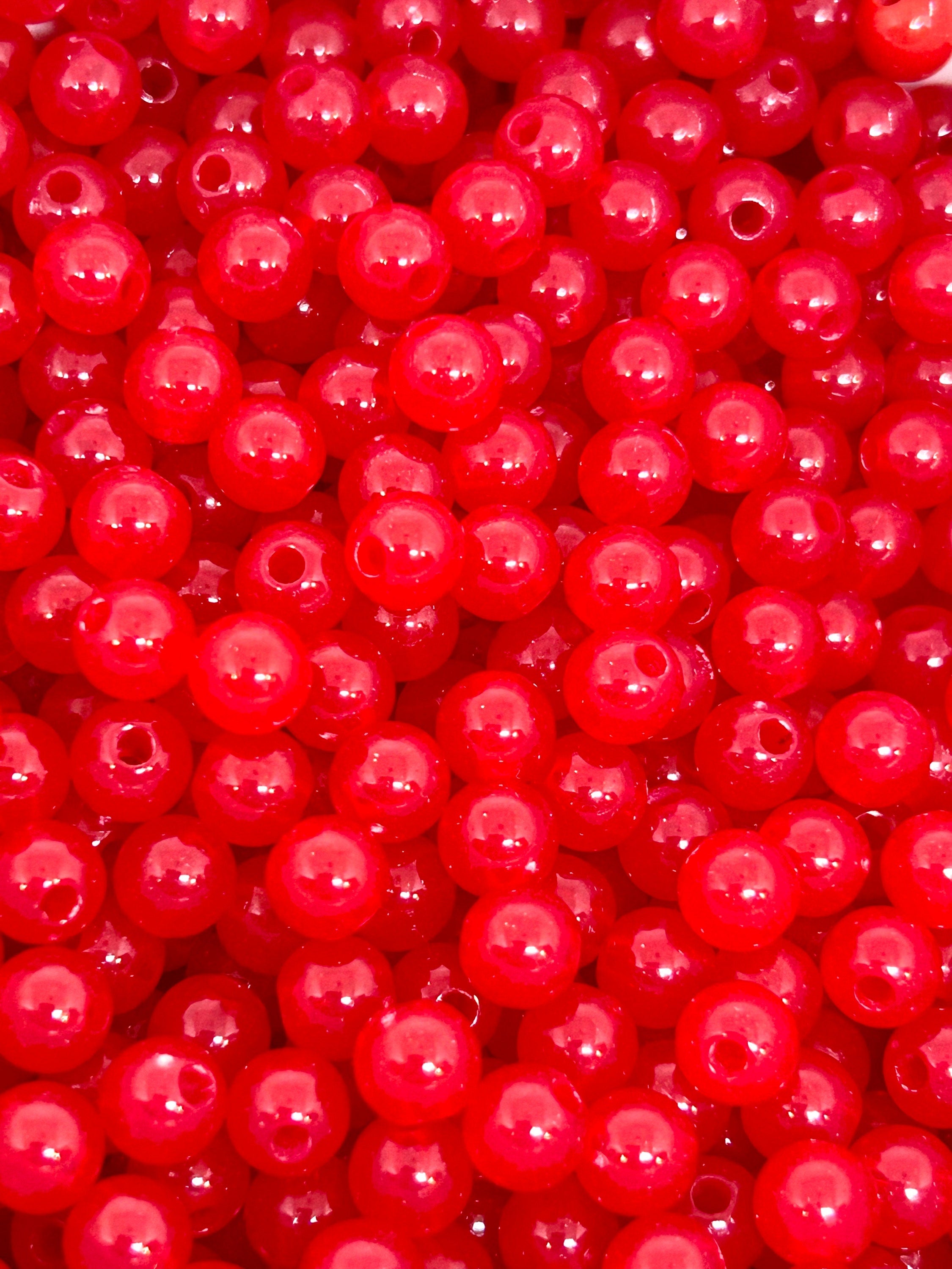 6mm Translucent Red Beads - Festive Christmas Bracelets