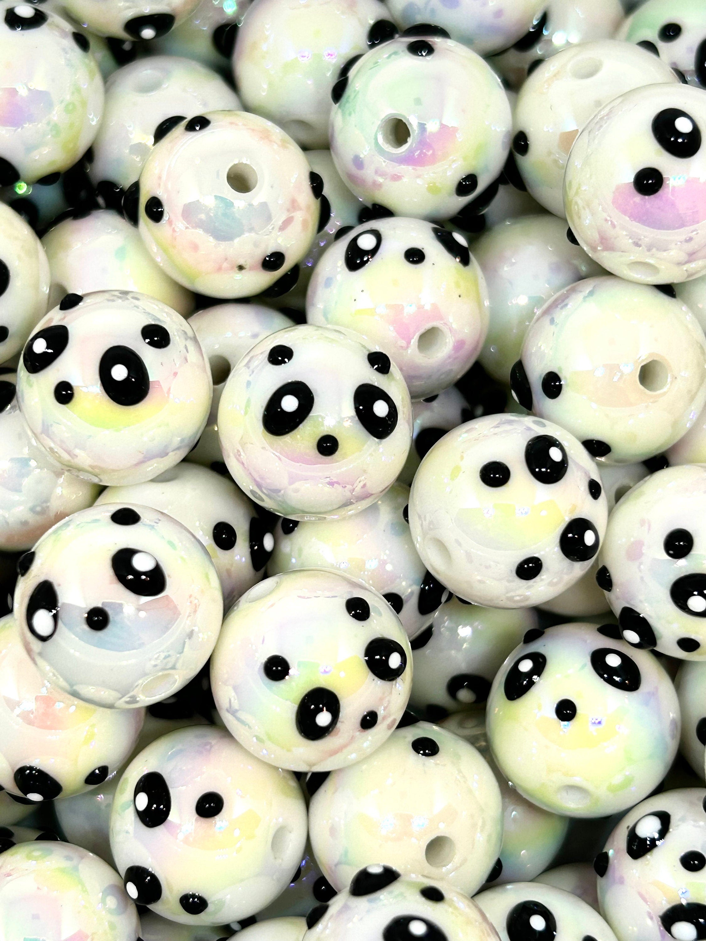 16mm Chunky Hand-painted Panda Beads
