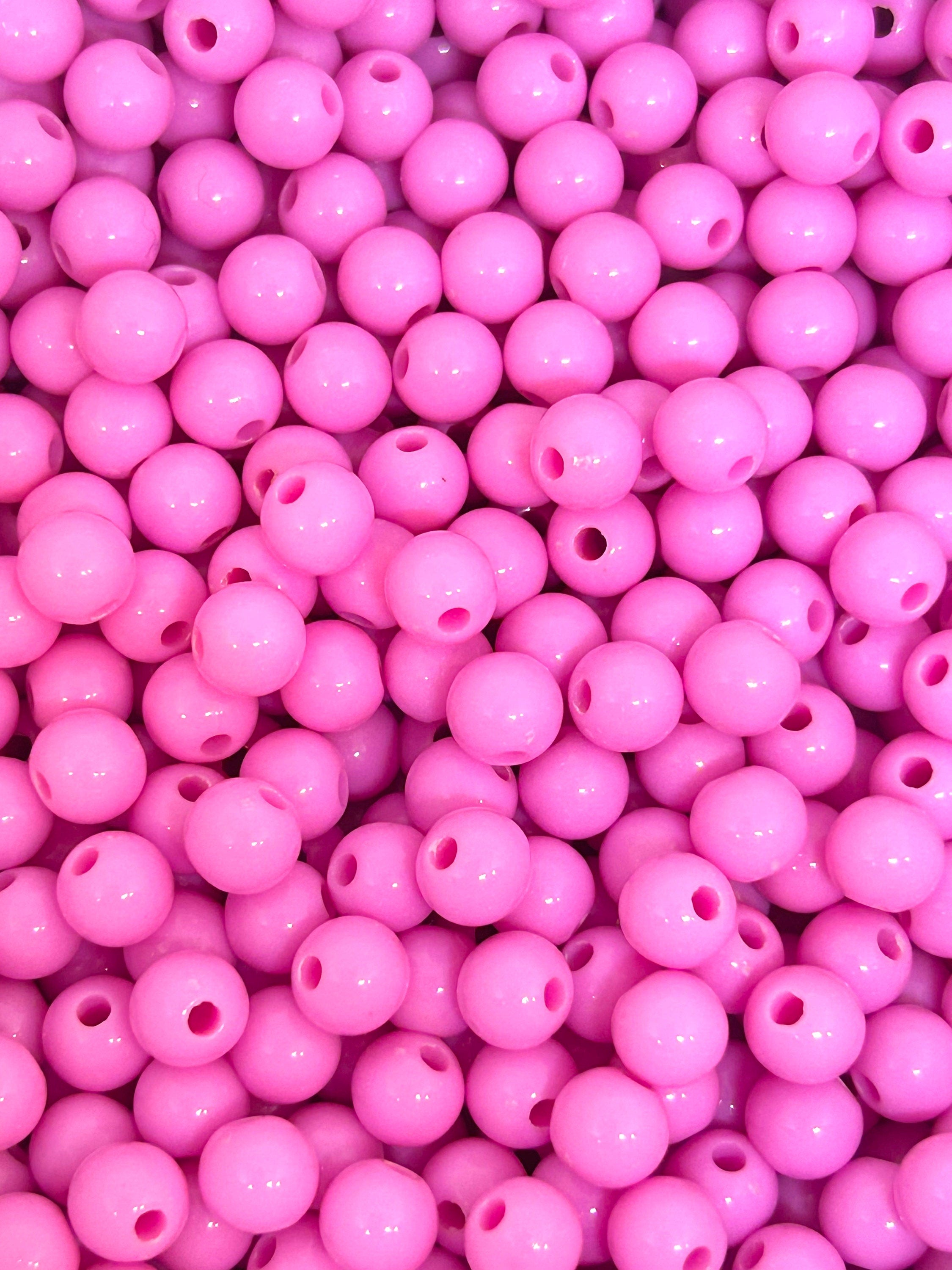 6mm Bubblegum Pink Bracelet Beads