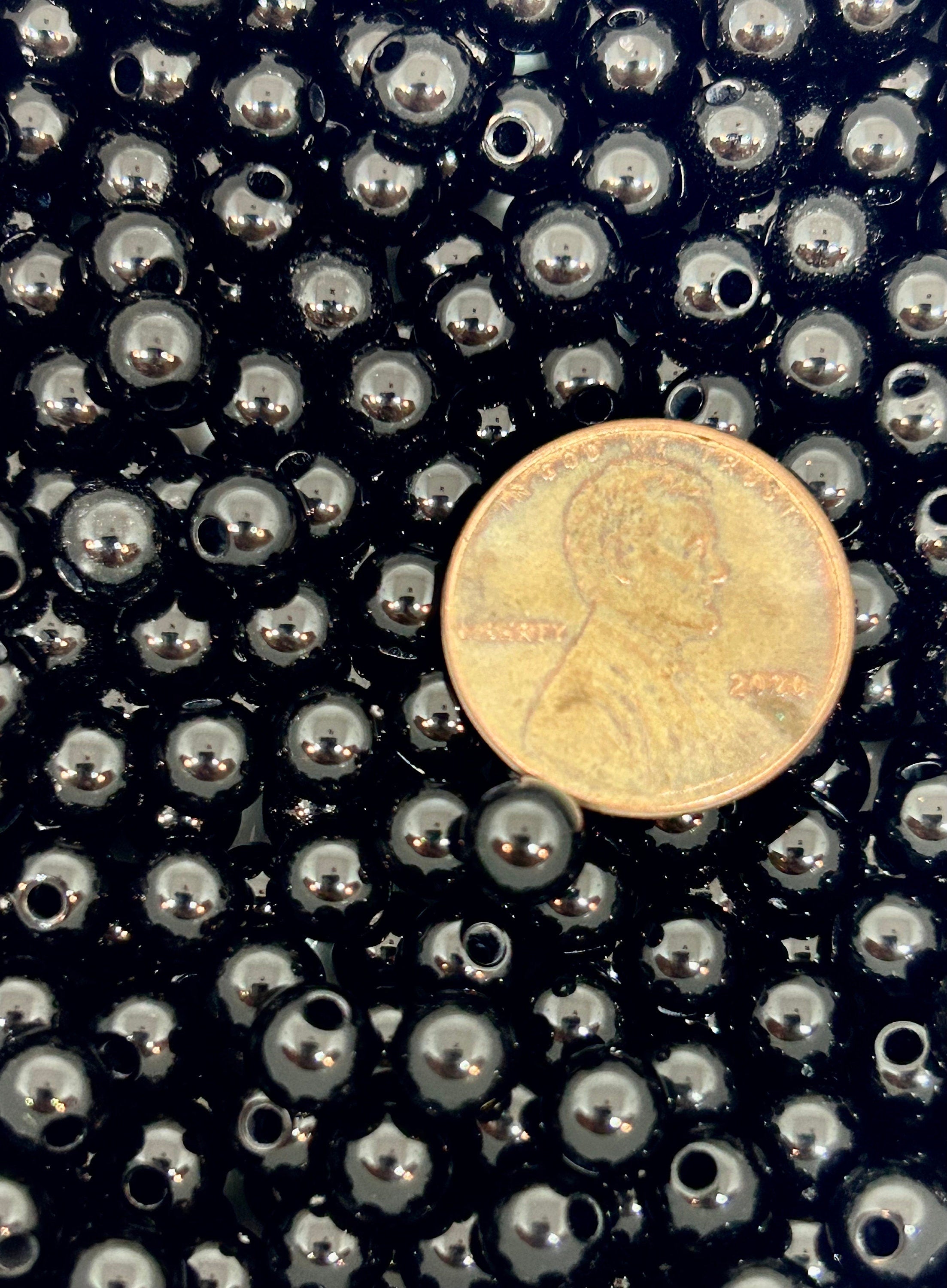 6mm Black Bracelet Beads