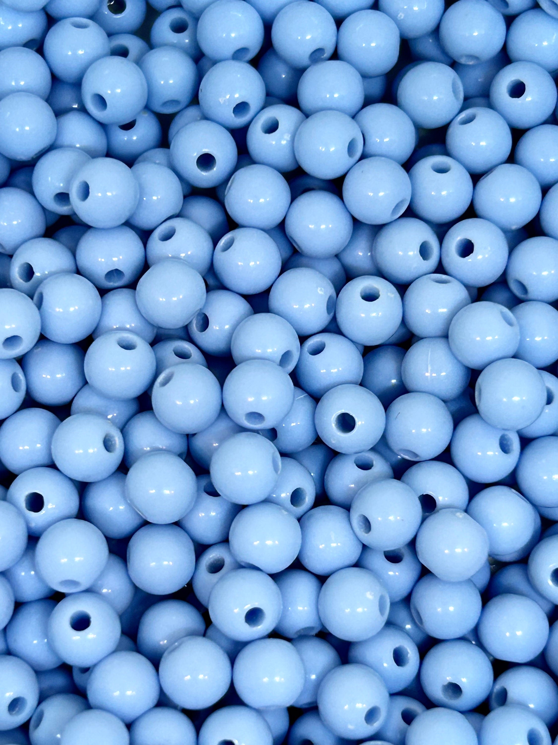 6mm Pastel Periwinkle Blue Beads