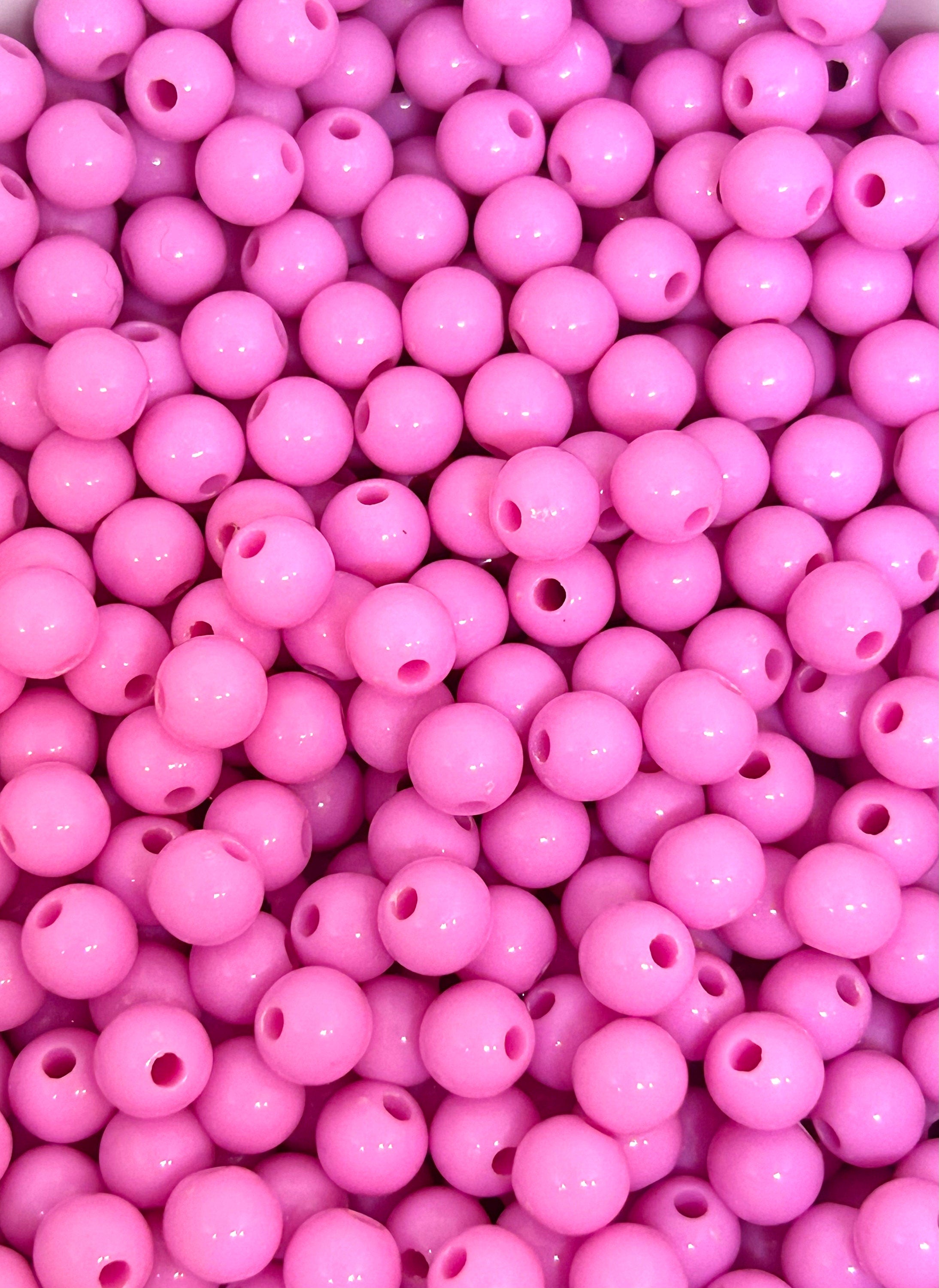 6mm Bubblegum Pink Bracelet Beads